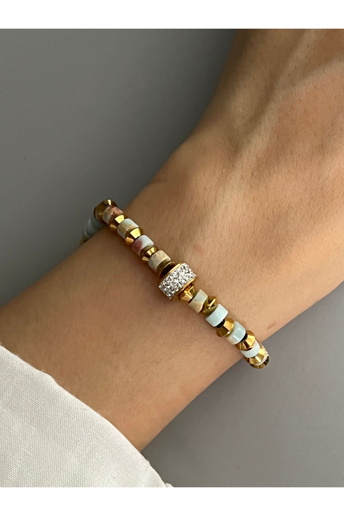 Ayse Jewels Çelik Doğal Taş Bileklik