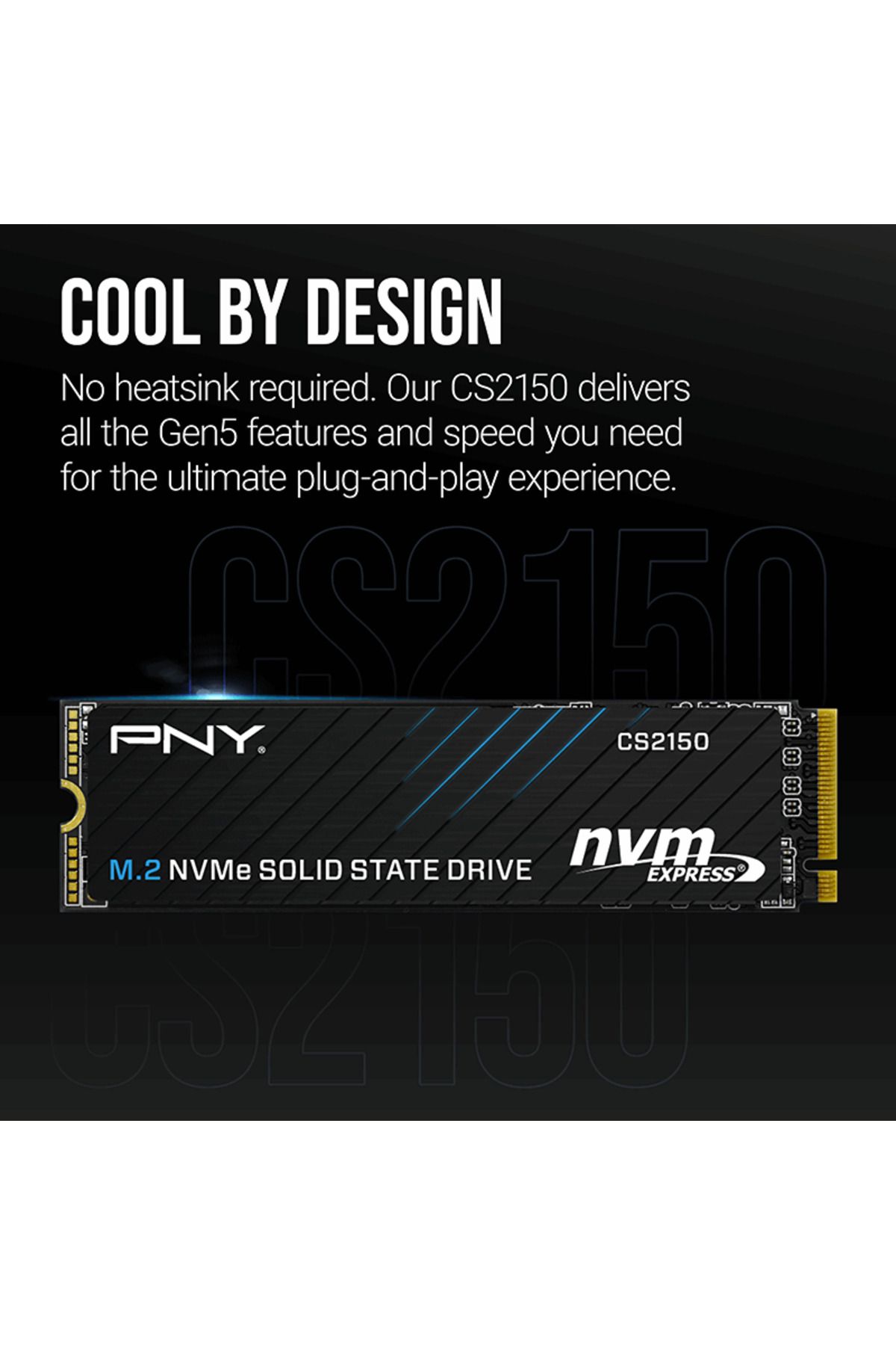 PNY CS2150 2TB 10200/8500 NVMe PCIe Gen5x4 M.2 SSD (M280CS2150-2TB-TB)