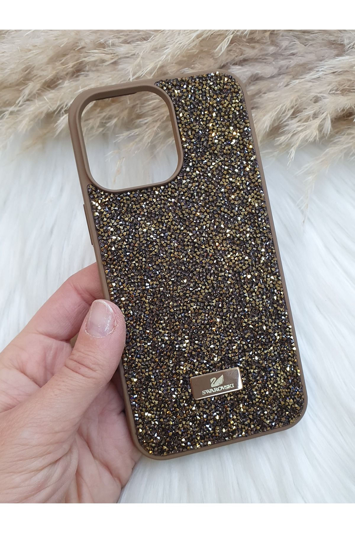 ZB Aksesuarda Moda İphone 13 - 14 - 15 Uyumlu Taşlı Lüks Markalı Swrovski Kılıf