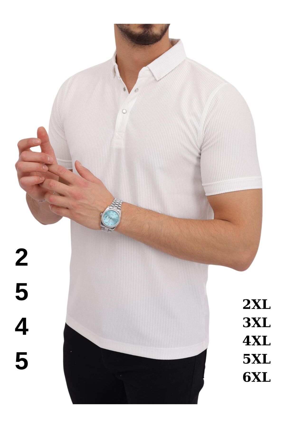 BEYAZTOPTAN %100 KALİTELİ TROY OTTOBAN YAKALI BATTAL BOY KISA KOL T-SHIRT