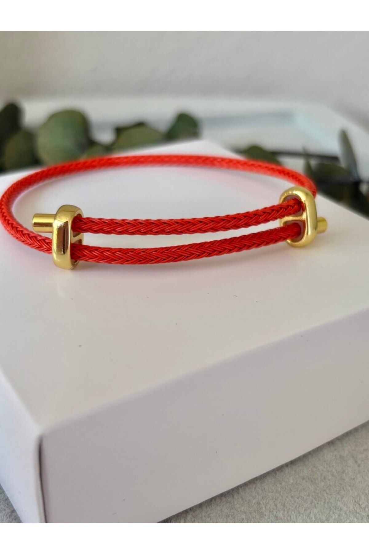 arya luxe Çelik örme bileklik kırmızı