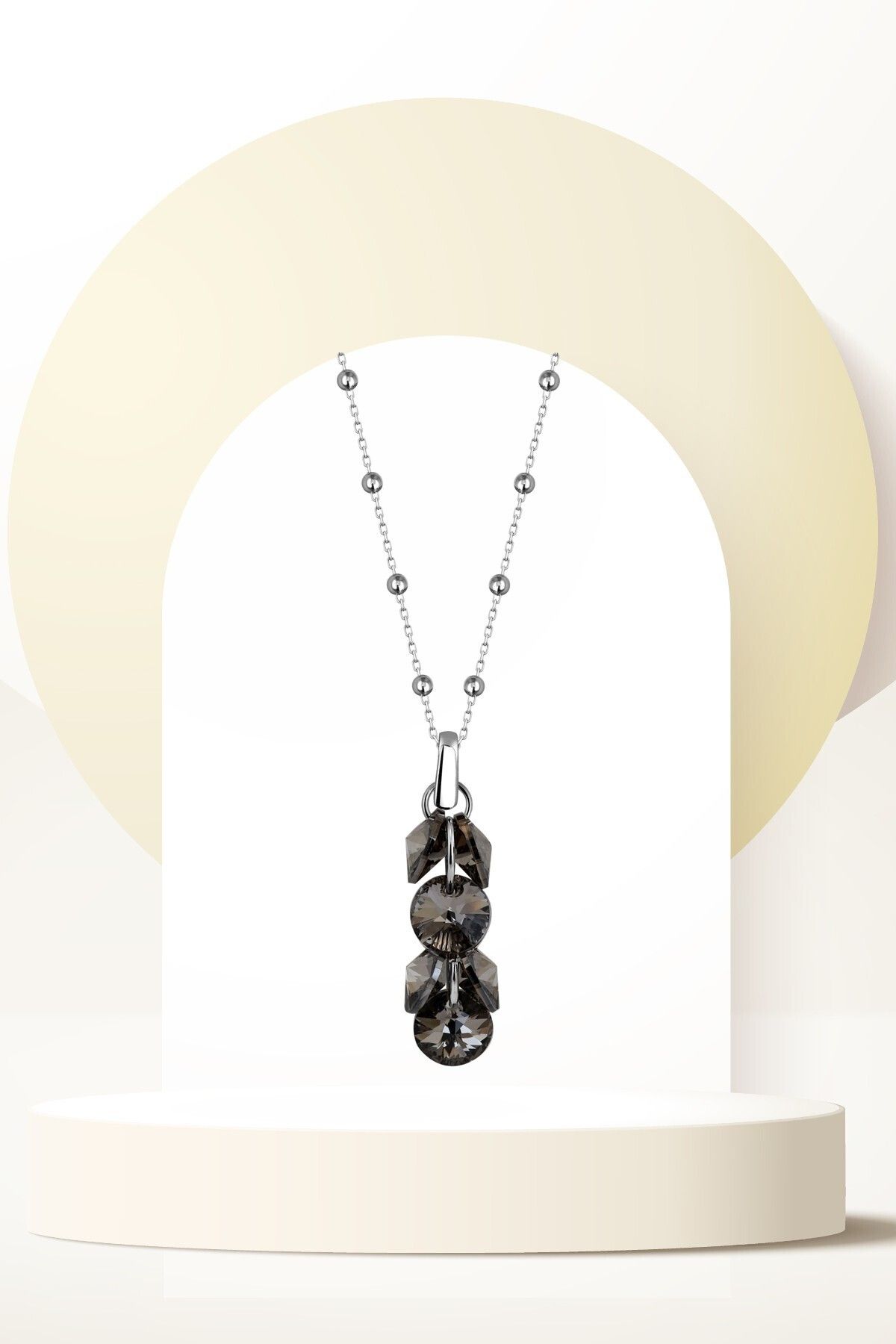 Swaroski Zirconia Crystal Taşlı Green Shine Salkım Kolye Kadın Doğal Işık