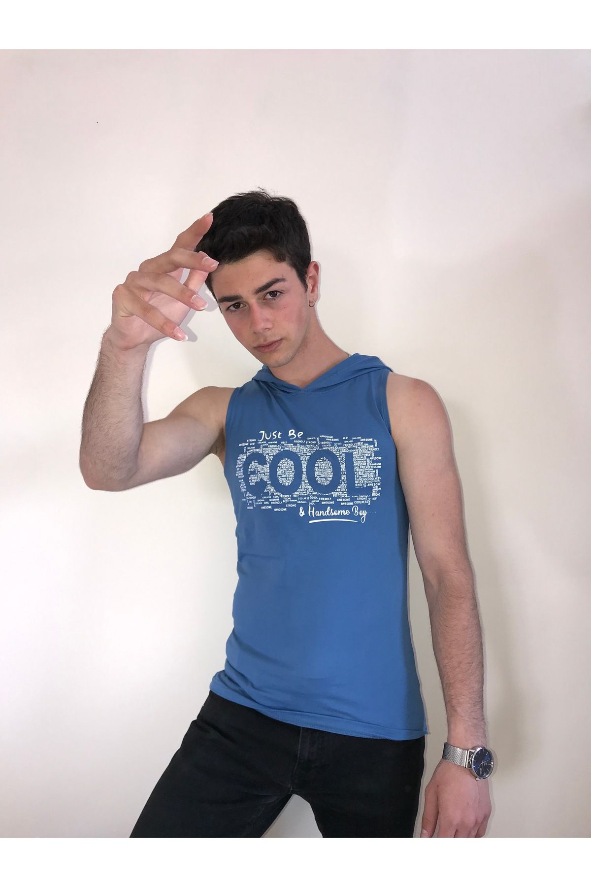 Avinar Unisex Kapüşonlu Baskılı T-shirt