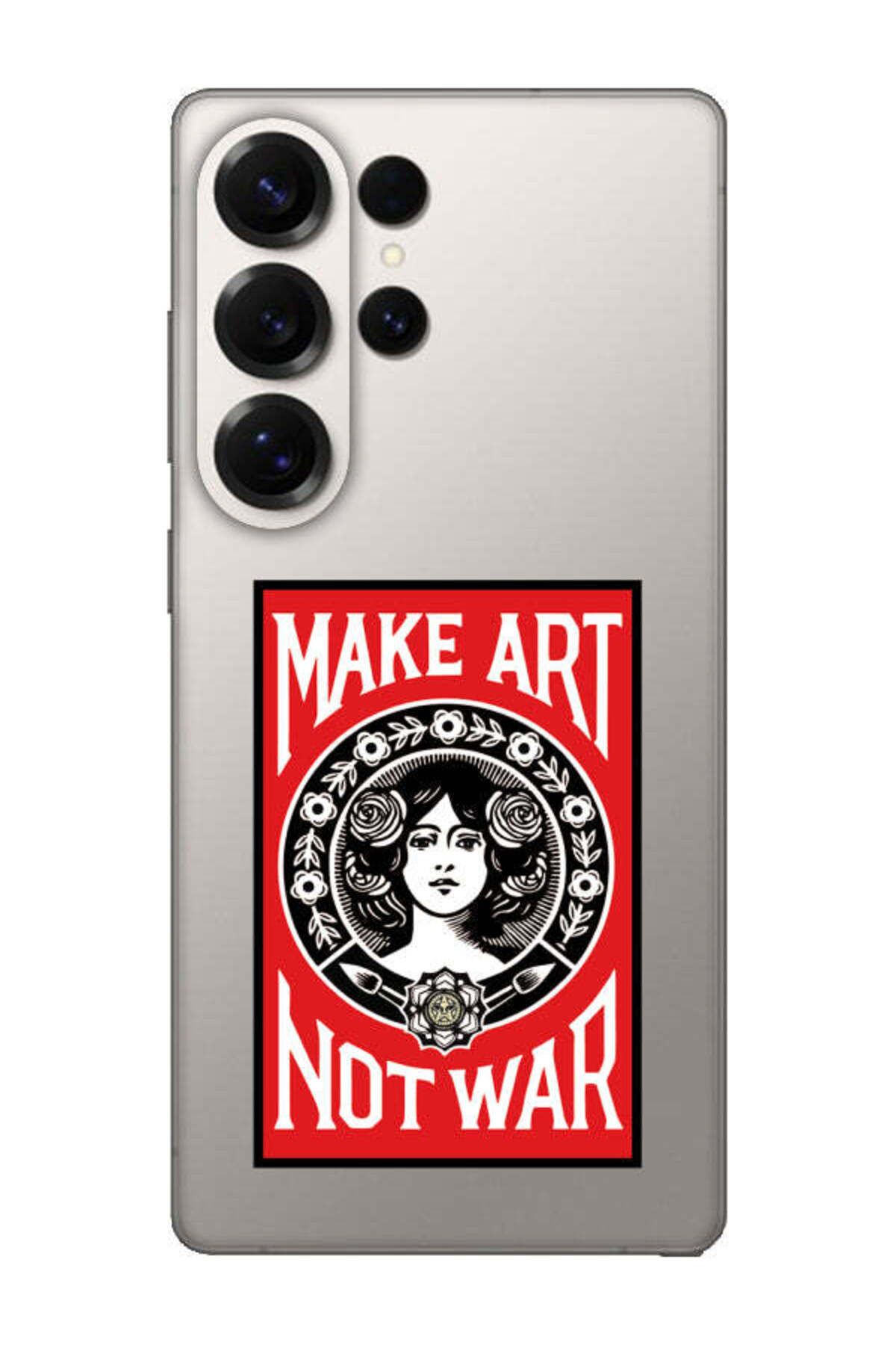 frondcase Samsung S25 Ultra Make Art Not War Şeffaf Telefon Kılıfı