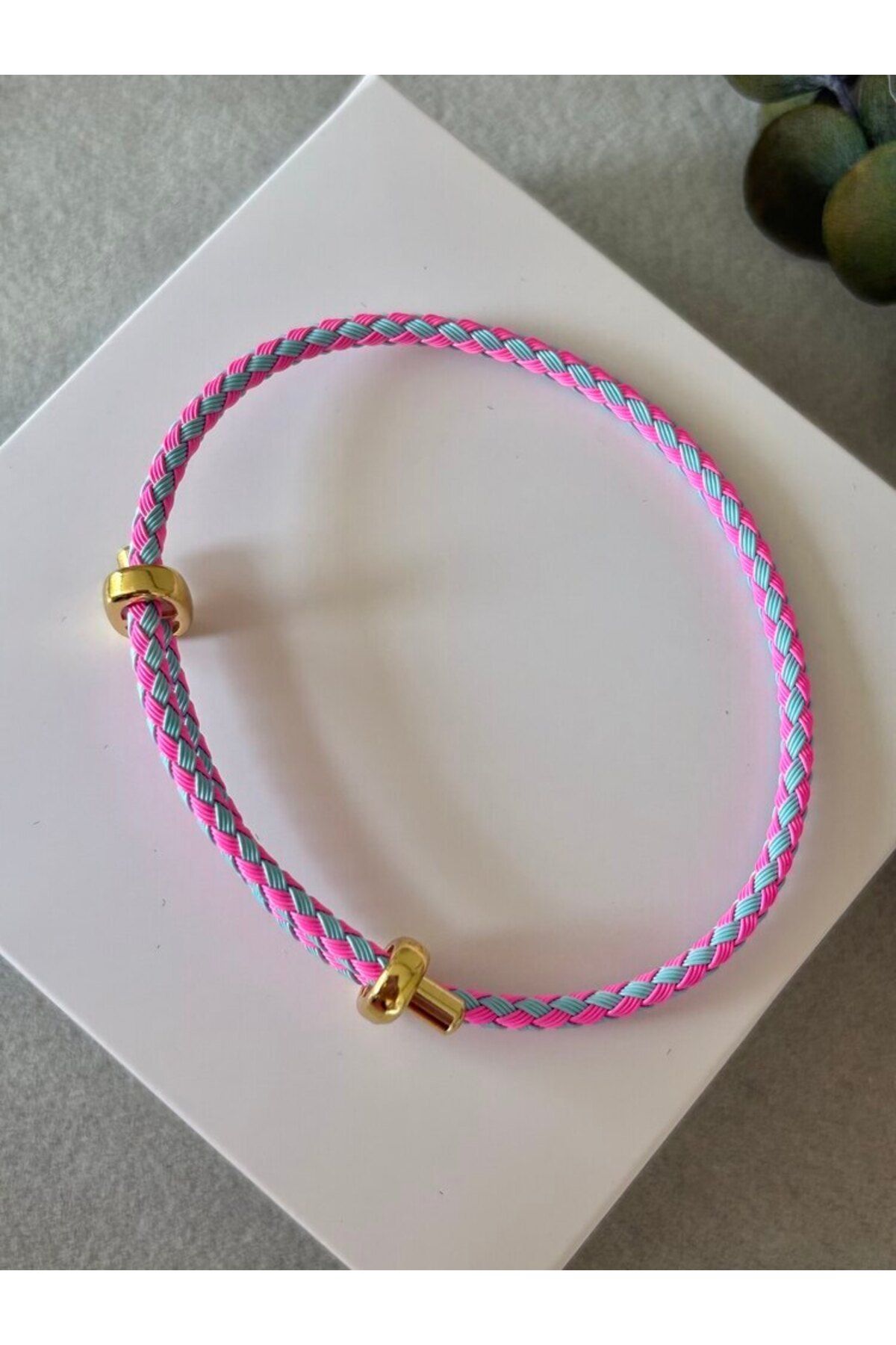 arya luxe Çelik örme bileklik pembe mavi renk