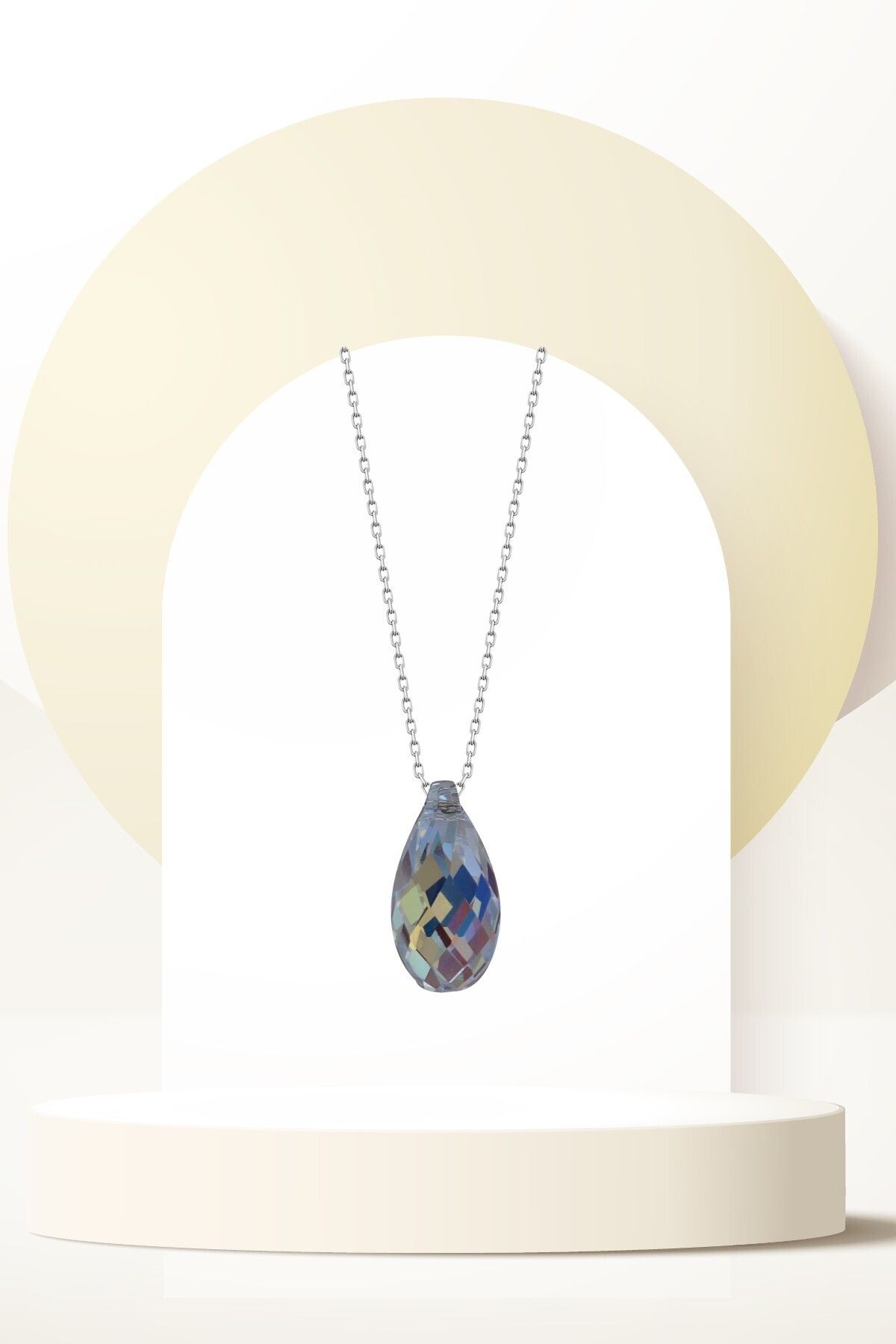 Swaroski Zirconia Crystal Taşlı Parlak Drop Kolye Kadın Göz Alıcı Tasarım