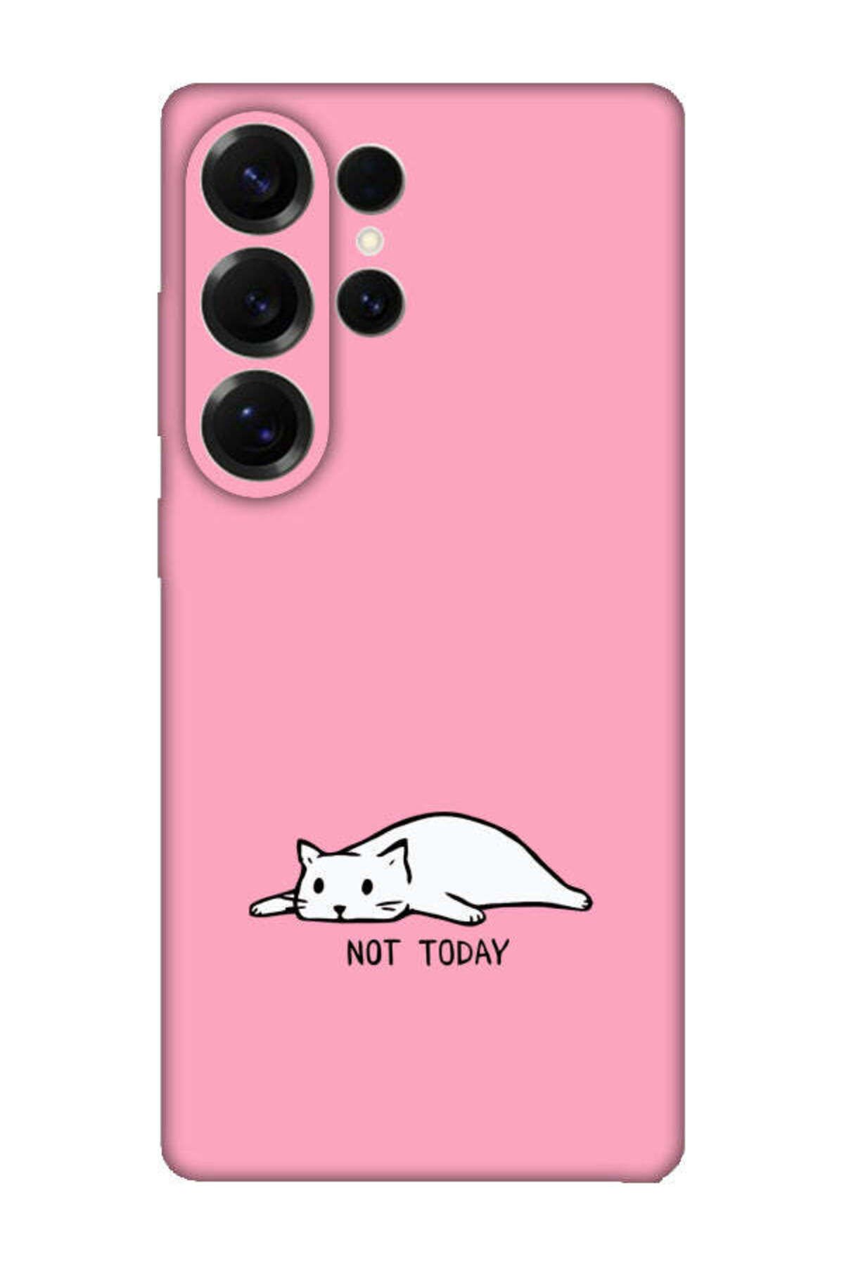 frondcase Samsung S25 Ultra Not Today Kedi Pembe Telefon Kılıfı