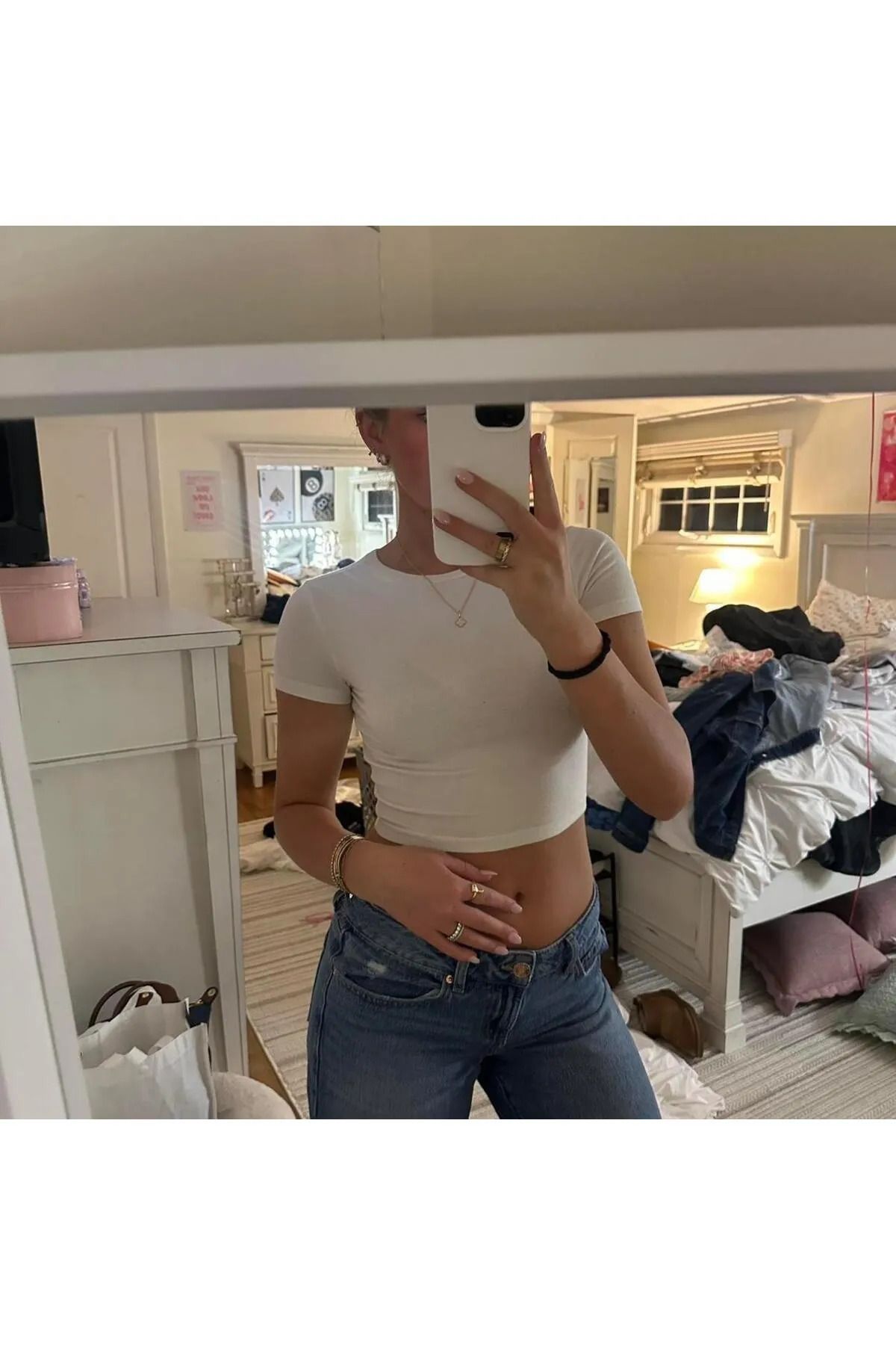 ellevana DÜZ BASIC CROP BABY TEE
