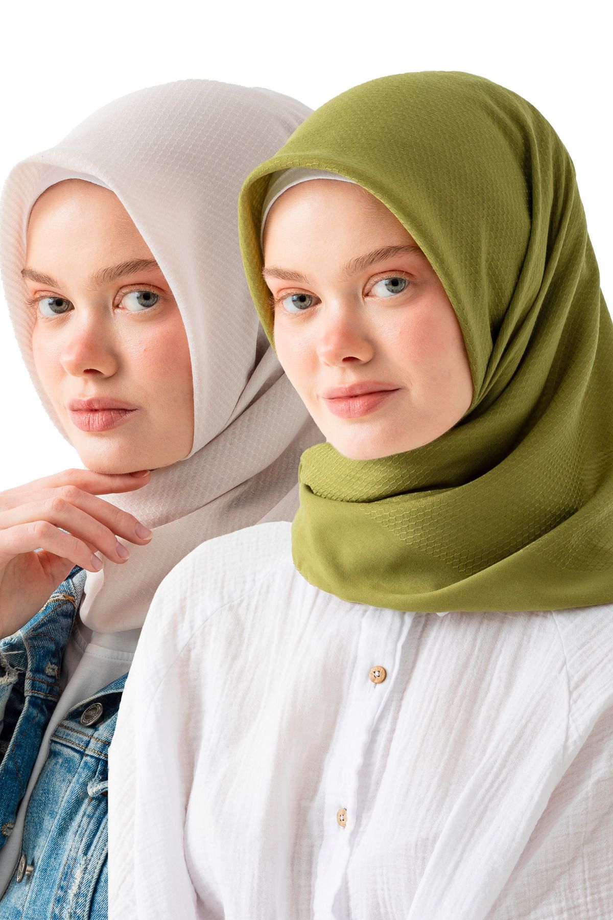 Wega Moda 2'li Pamuk Jakar Eşarp, Doğal Ve Şık Görünüm, Jakarlı Pamuk Eşarp, Soft Pamuk Eşarp.