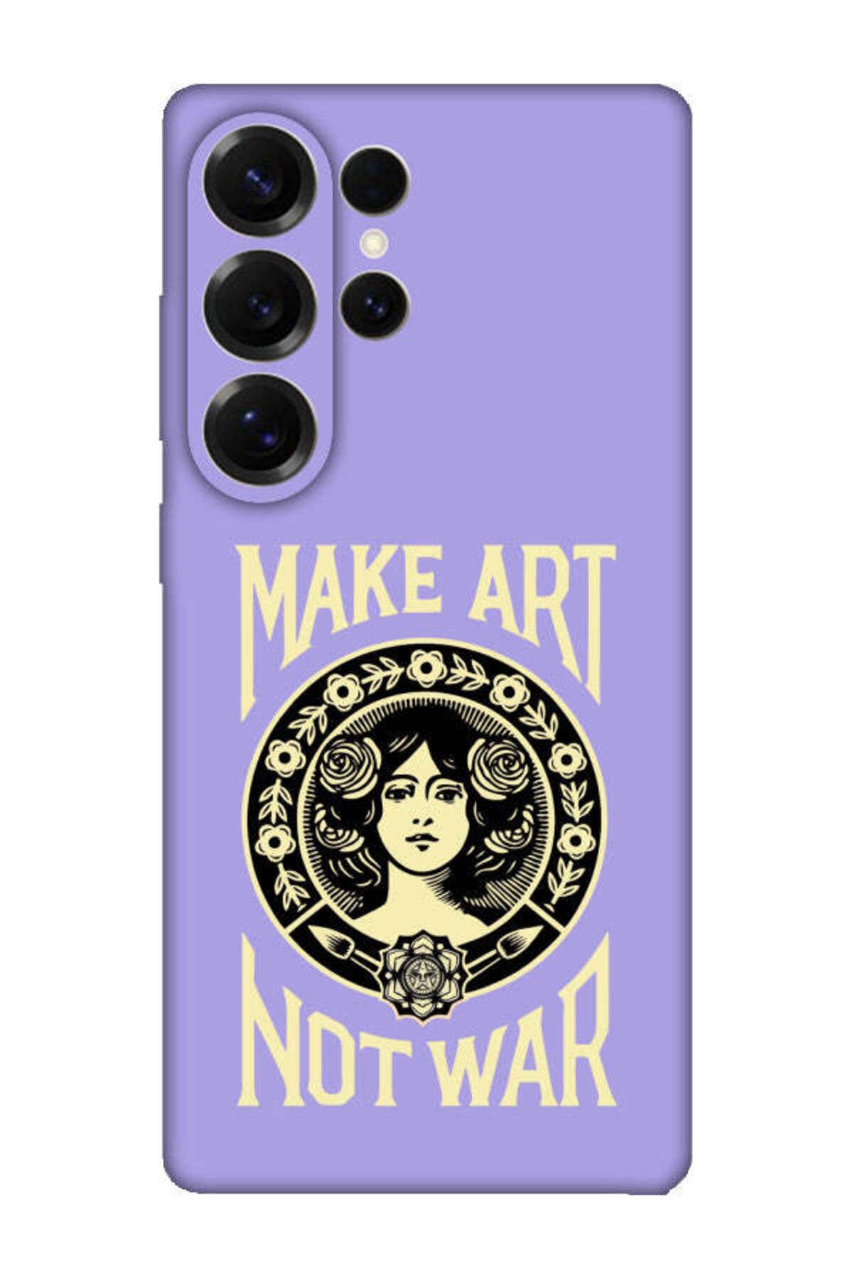 frondcase Samsung S25 Ultra Make Art Not War Lila Telefon Kılıfı