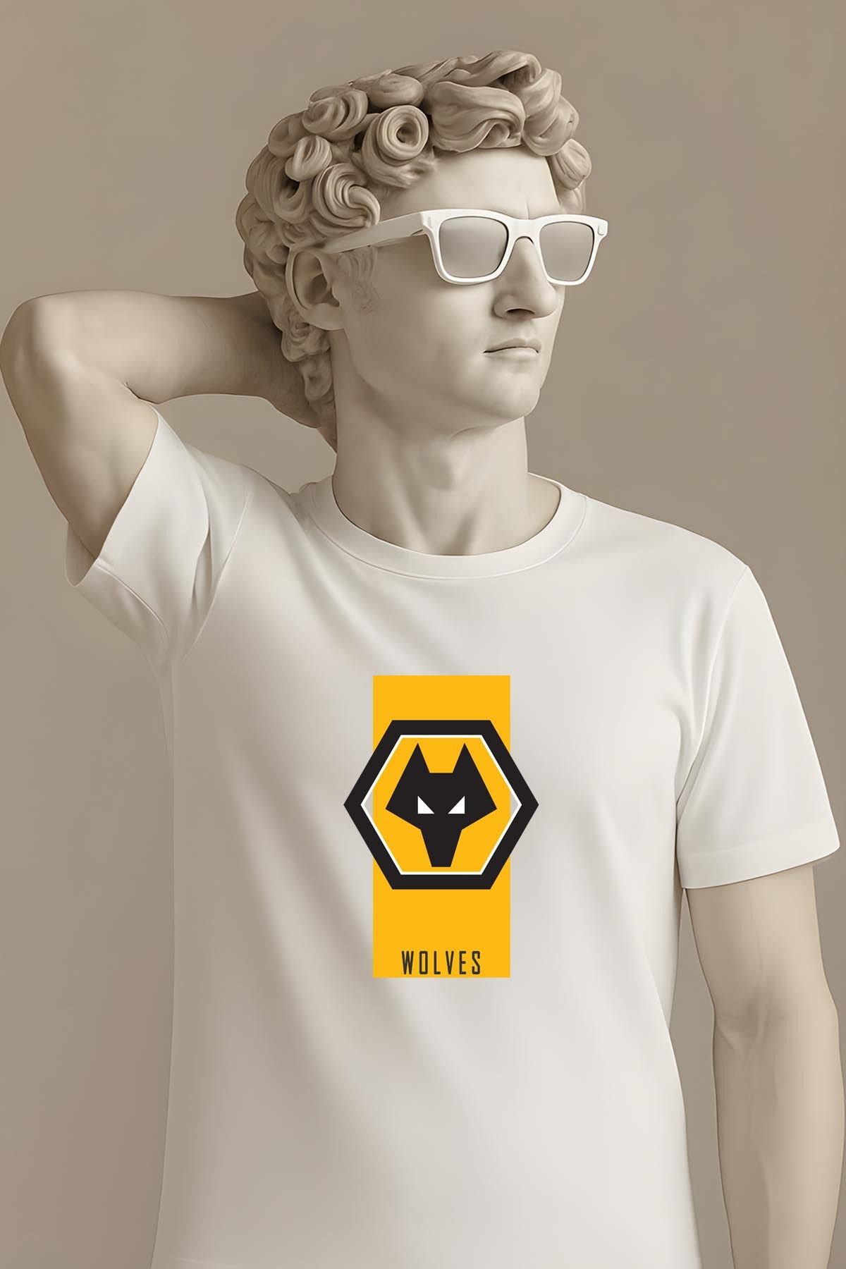 362BASKI Wolverhampton Minimal Tasarım Logo Baskılı Tshirt