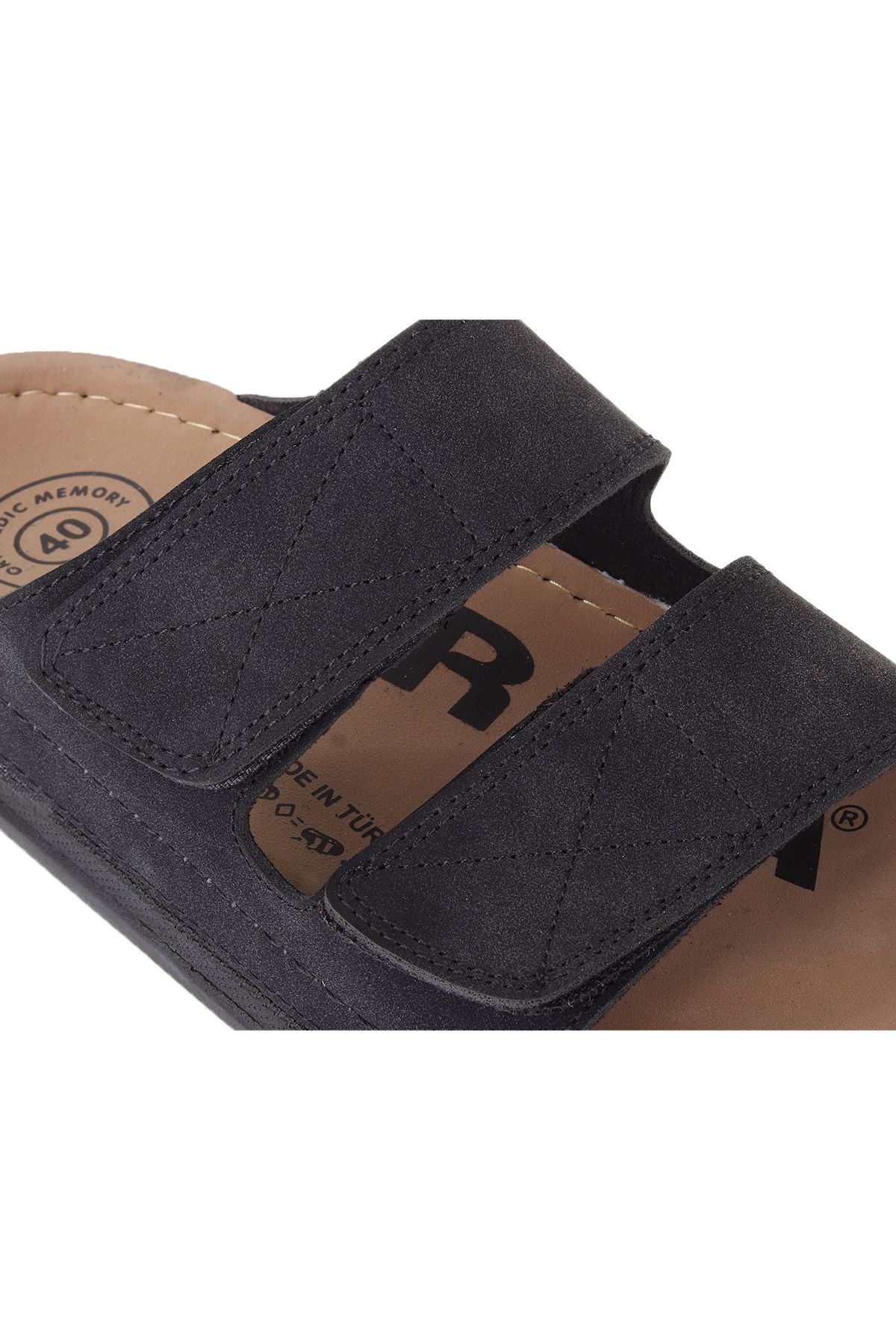 Vojo-Ironside Velcro Comfortable Sole Adjustable Hospital Sea Pool Beach Men's Slippers Black 6