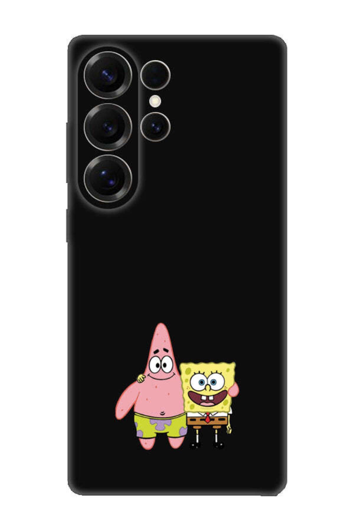 frondcase Samsung S25 Ultra Sünger Bob Ve Patrickstar Siyah Telefon Kılıfı