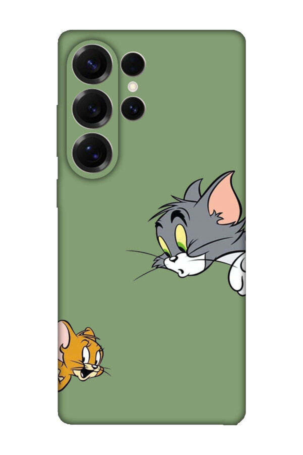 frondcase Samsung S25 Ultra Tom And Jerry Yeşil Telefon Kılıfı