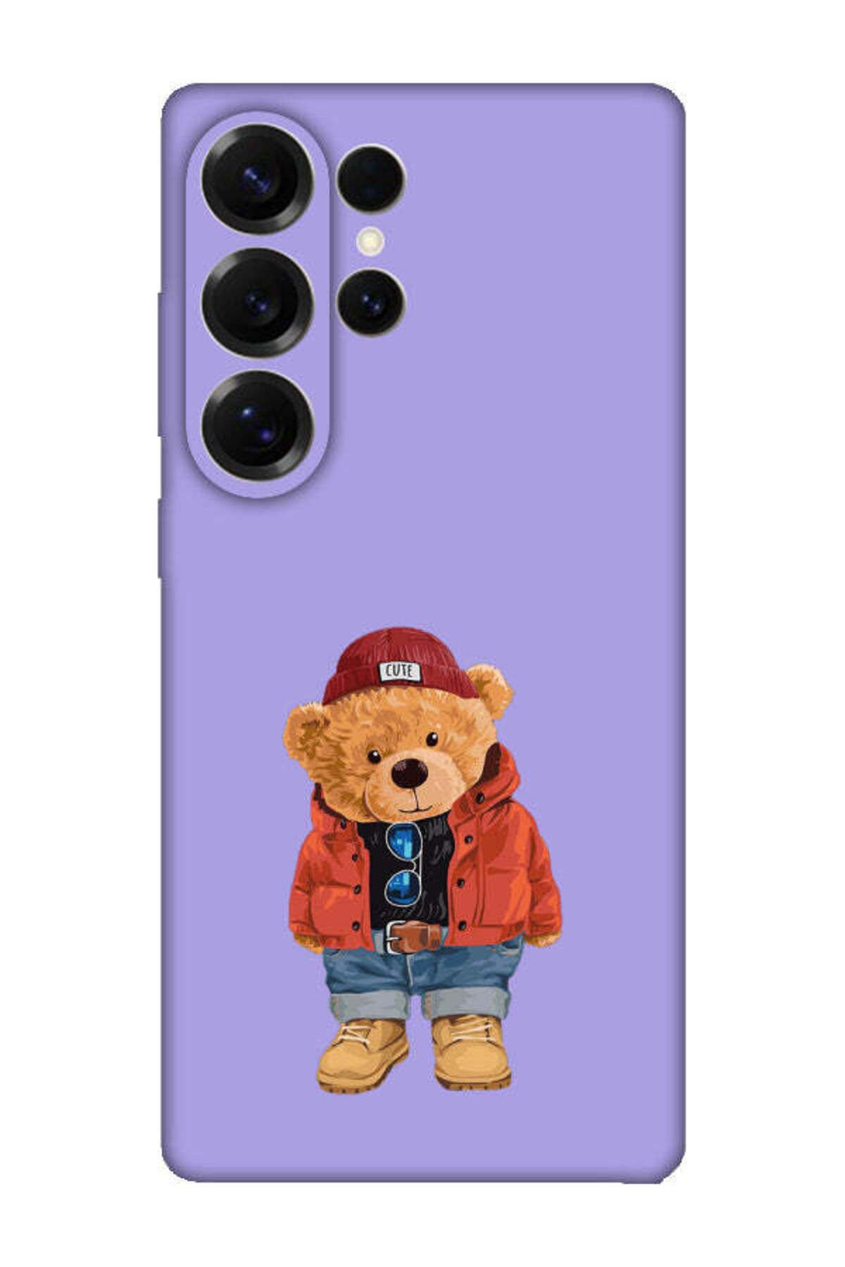 frondcase Samsung S25 Ultra Teddy Bear Lila Telefon Kılıfı