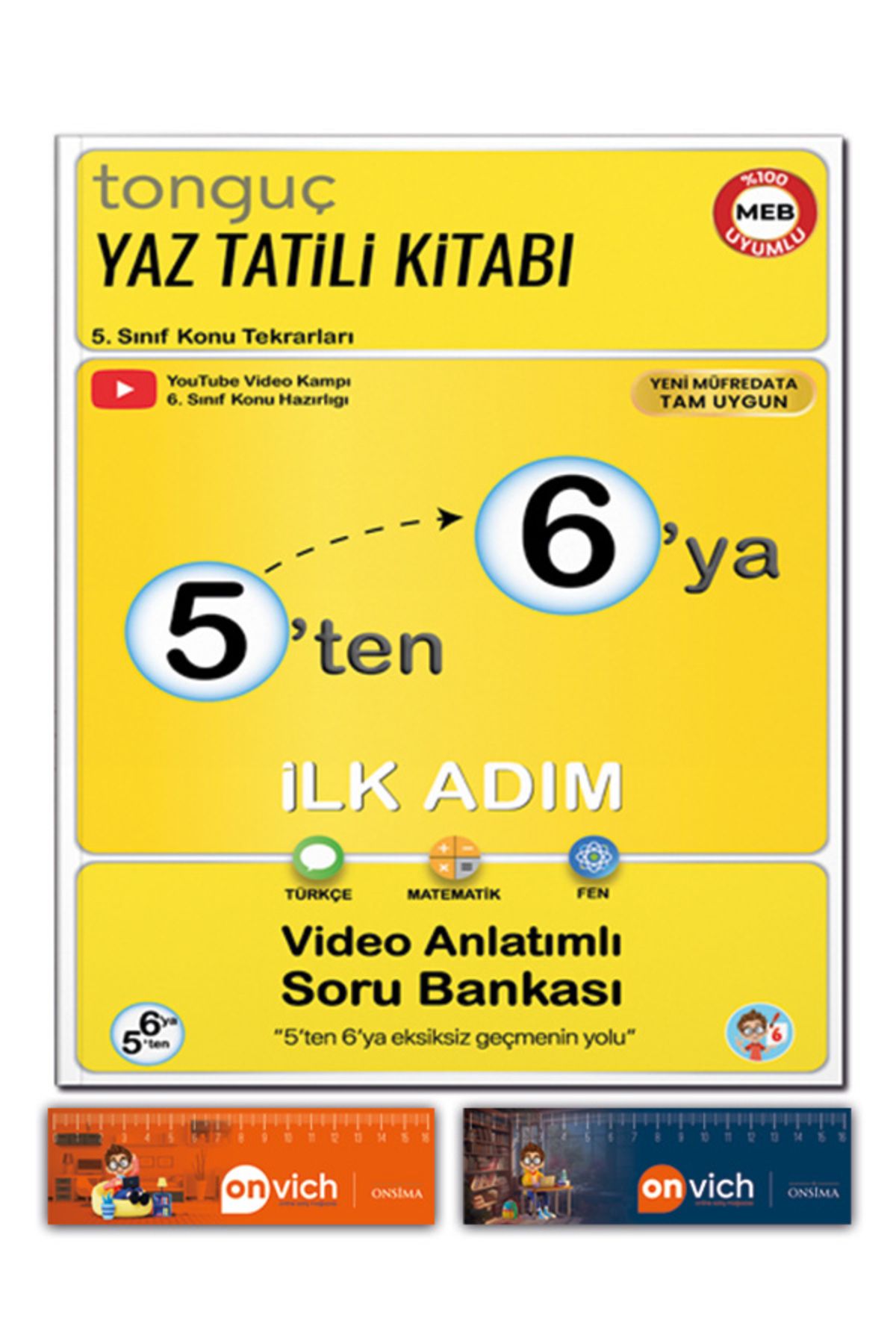 Tonguç Yayınları 6. Sınıf 5 ten 6 ya Hazırlık İlk Adım Yaz Tatili Kitabı - Video Anlatımlı Soru Bankası