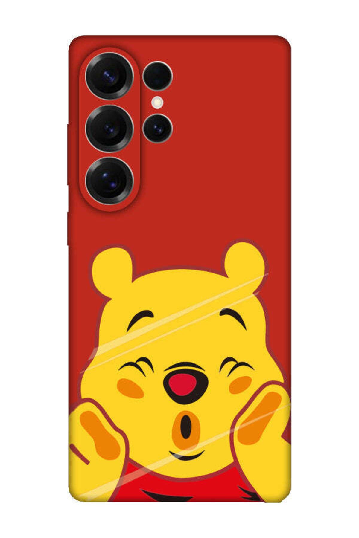 frondcase Samsung S25 Ultra Winnie The Pooh Kırmızı Telefon Kılıfı
