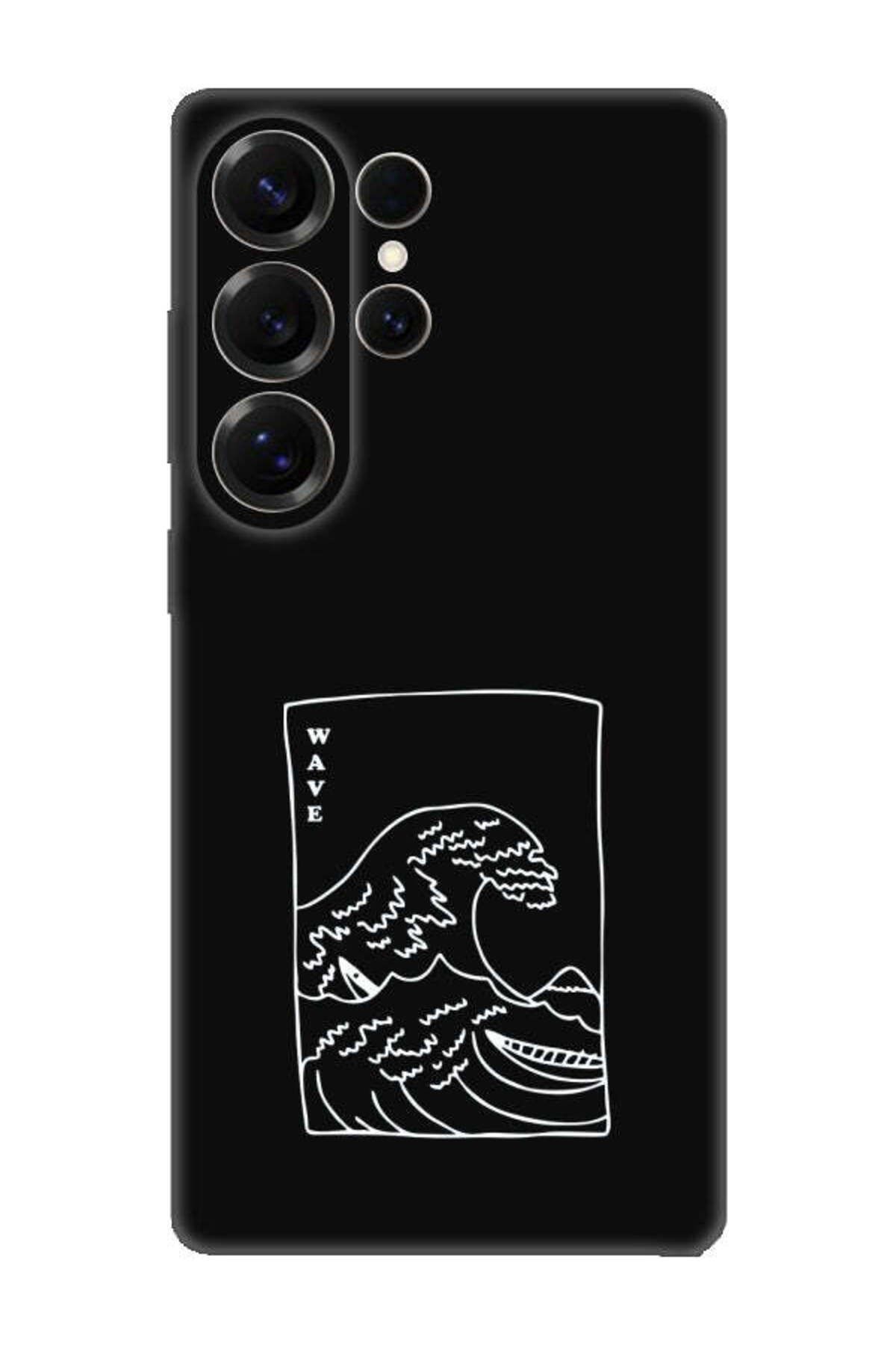 frondcase Samsung S25 Ultra Kanagawa Wave Siyah Telefon Kılıfı