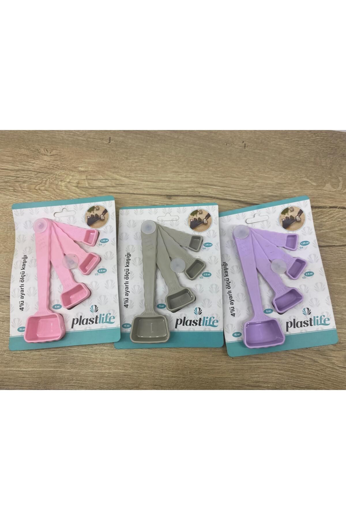 novella plastik 4'lü Ayarlı Ölçü Kaşığı