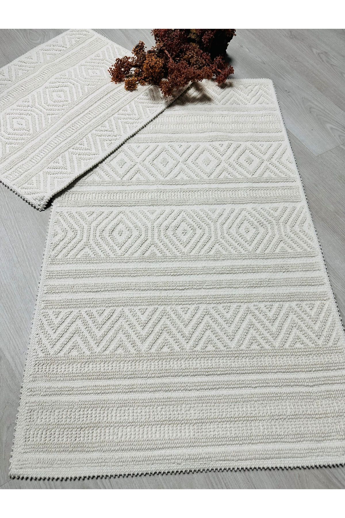 Çelsa Home Bukle 2'li Banyo Paspas Takımı Iskandinav Krem