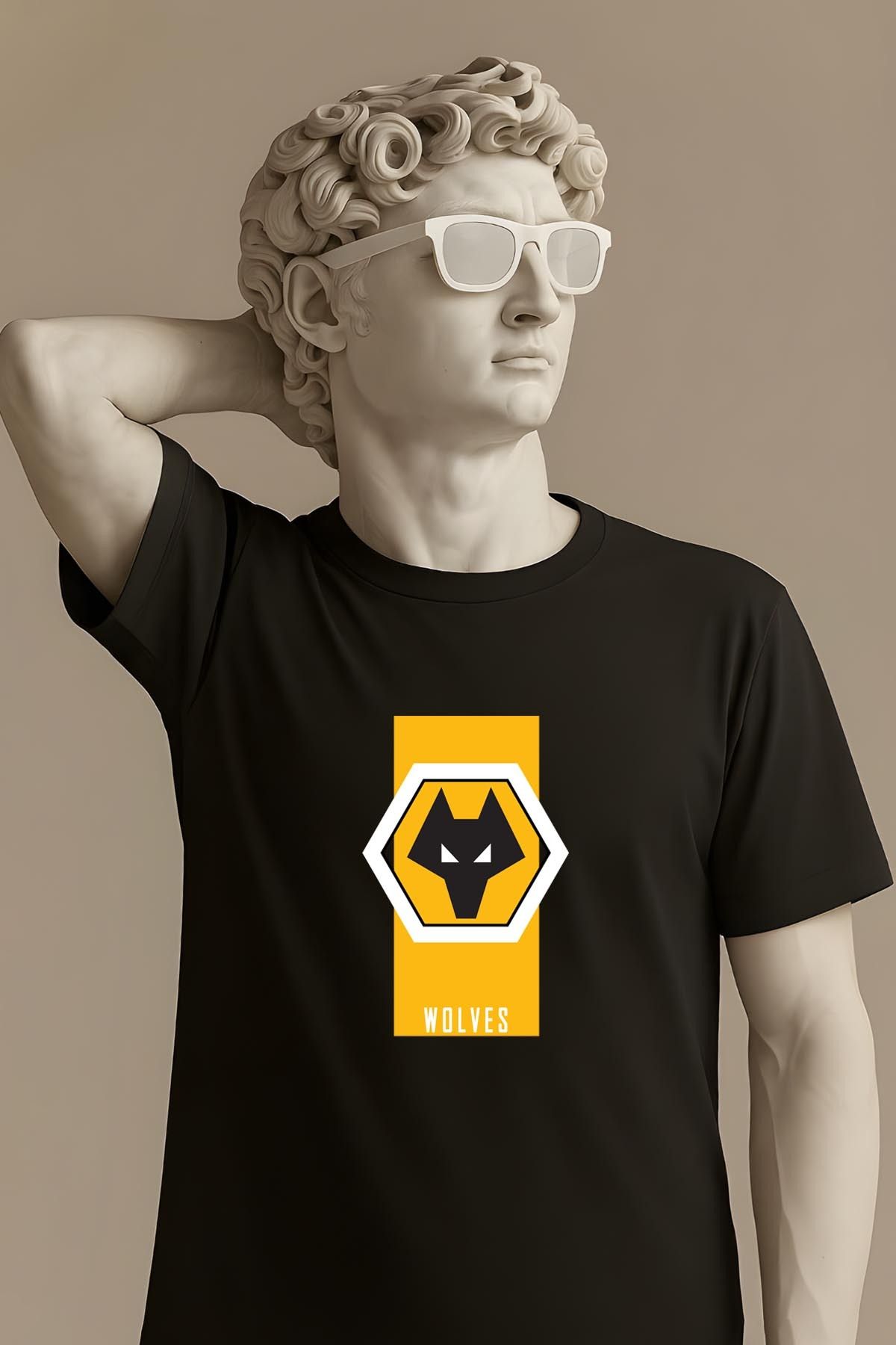 362BASKI Wolverhampton Minimal Tasarım Logo Baskılı Tshirt