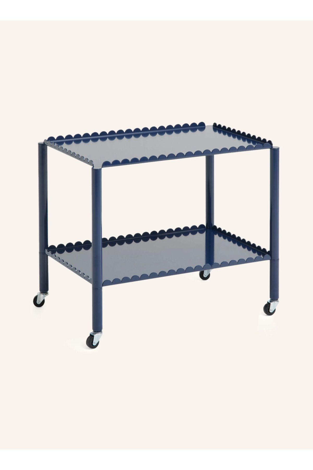 HAY ARCS 2 Katlı Servis Arabası 53 cm Dekoratif Metal Tasarım Tekerlekli Raflı