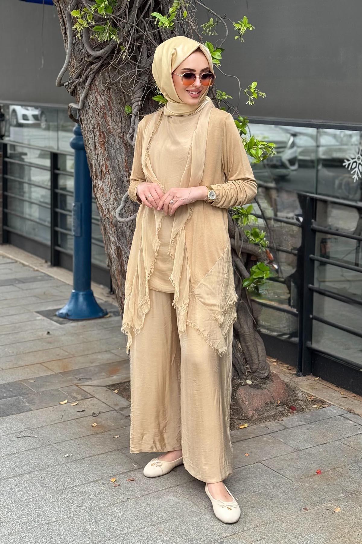 Moor Pantolonlu Takım 25S3015 Bej