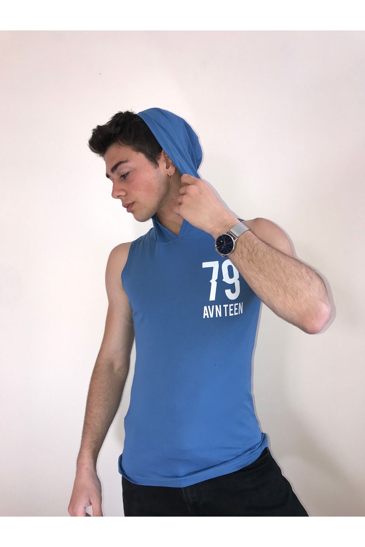 Avinar Unisex Kapüşonlu Baskılı T-shirt