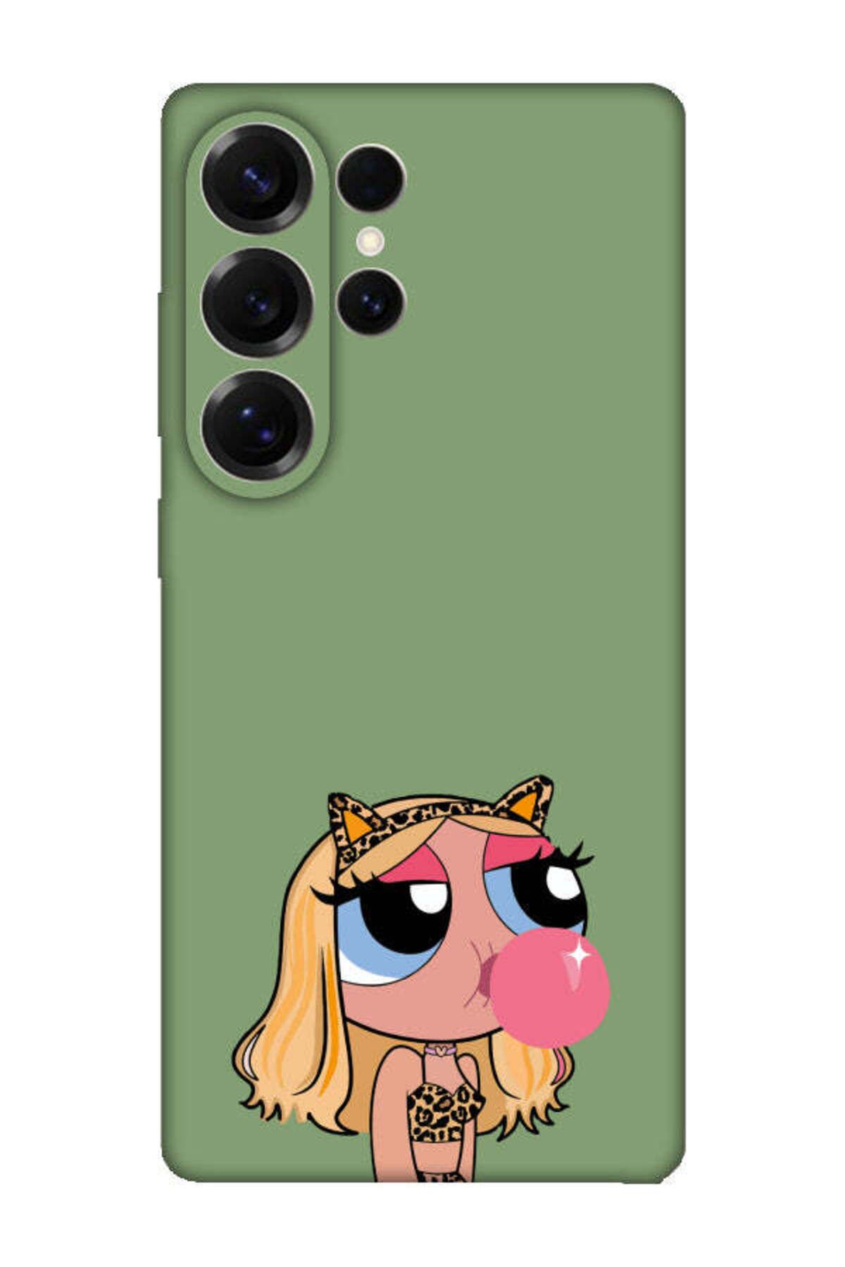 frondcase Samsung S25 Ultra Powerpuff Girls Yeşil Telefon Kılıfı