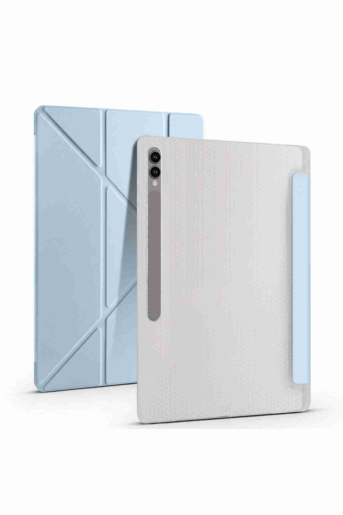 Fuchsia Galaxy Tab S10 Ultra Uyumlu 14.6 inç Kalem Bölmeli Standlı Tri Folding Tablet Kılıfı