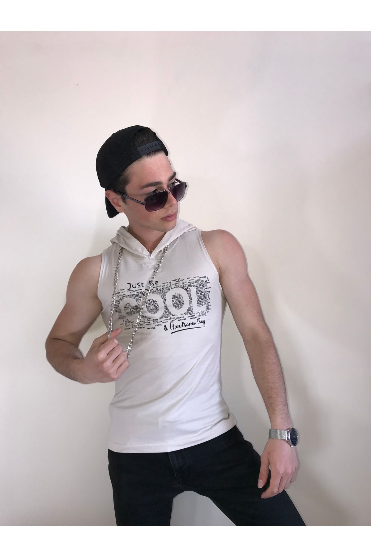 Avinar Unisex Kapüşonlu Baskılı T-shirt