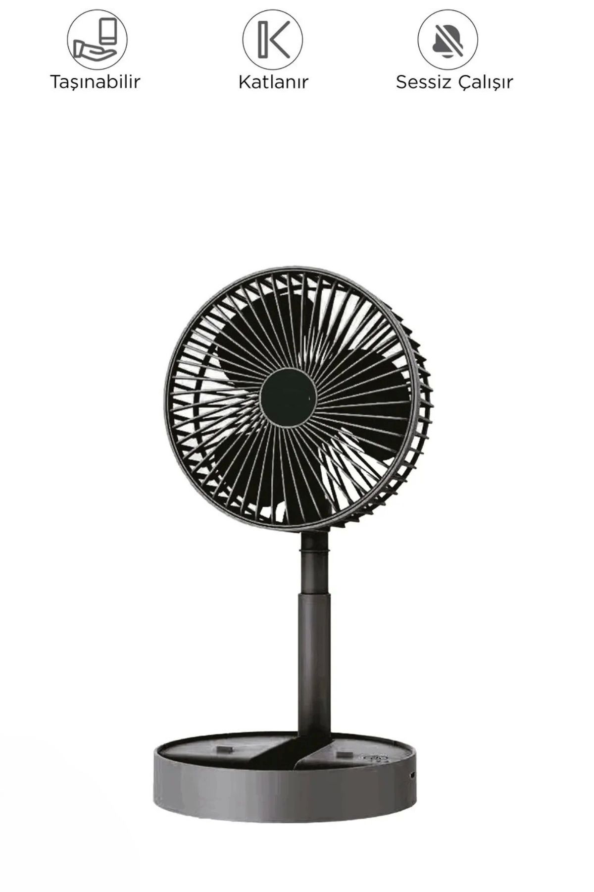 Blackbird Game Center Blic BFN11 Siyah Şarjlı Katlanılabilir Mini Fan Masa Üstü Vantilatörü Soğutucu Sessiz El Fanı