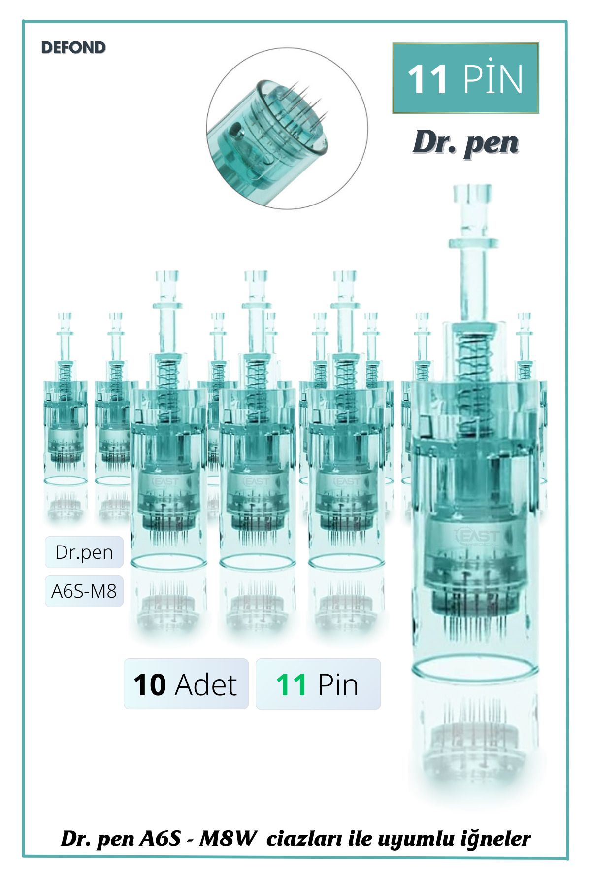 DEFOND Dr pen A6S - M8W uyumlu iğneleri 10 Adet