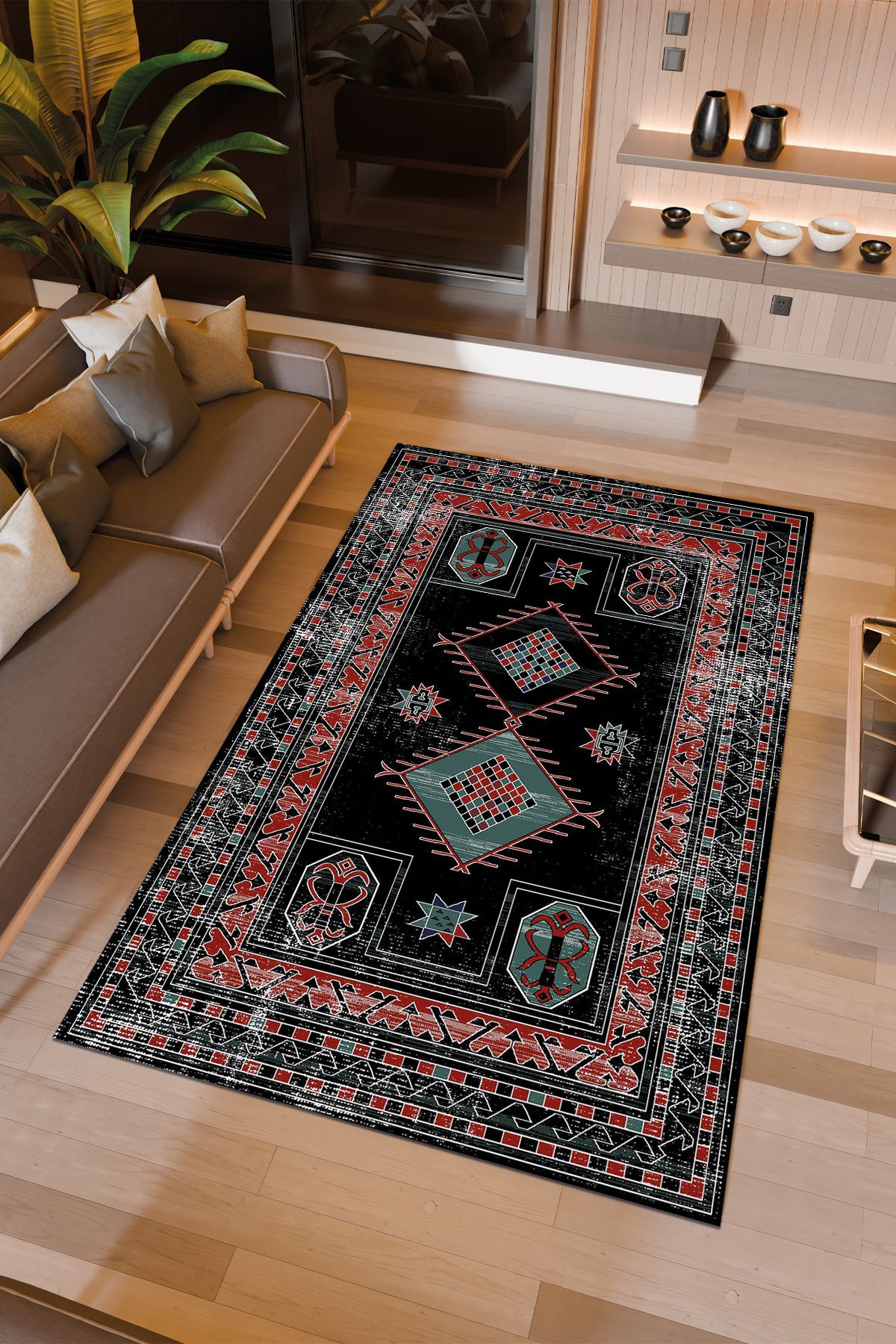Halıcıoğlu home Dijital Baskı Makinede Yıkanabilir Kaymaz Taban Salon Halısı Yatak Odası Halısı & Yolluk Modelleri