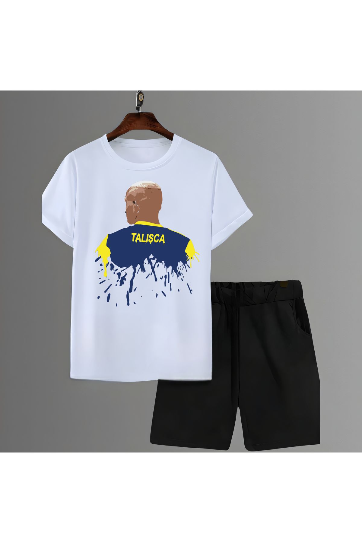 Biy Store Talisca fotoğraf futbol forma baskılı unisex kısa kollu tişört regular fit t-shirt şort takımı