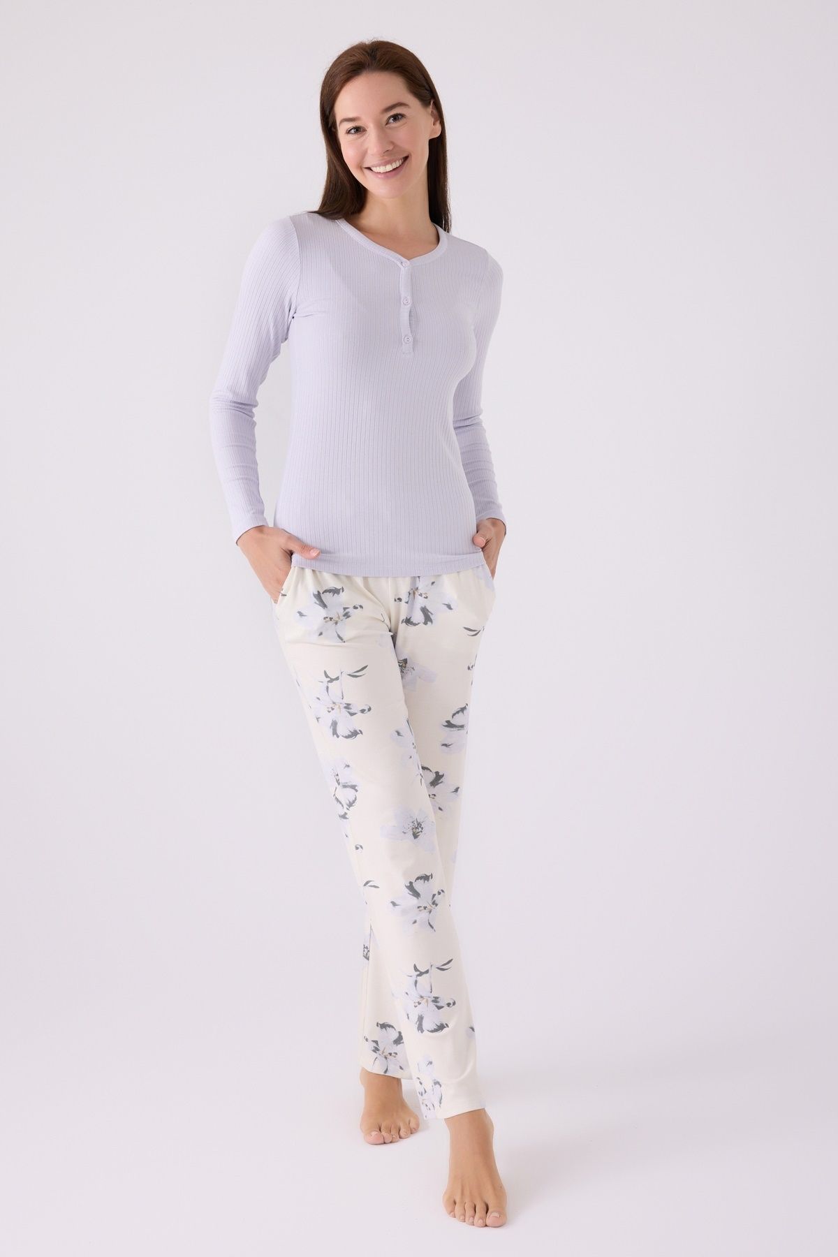 Pierre Cardin İkili Pijama Takım Mavi - Kaşkorse - 2Li Takım