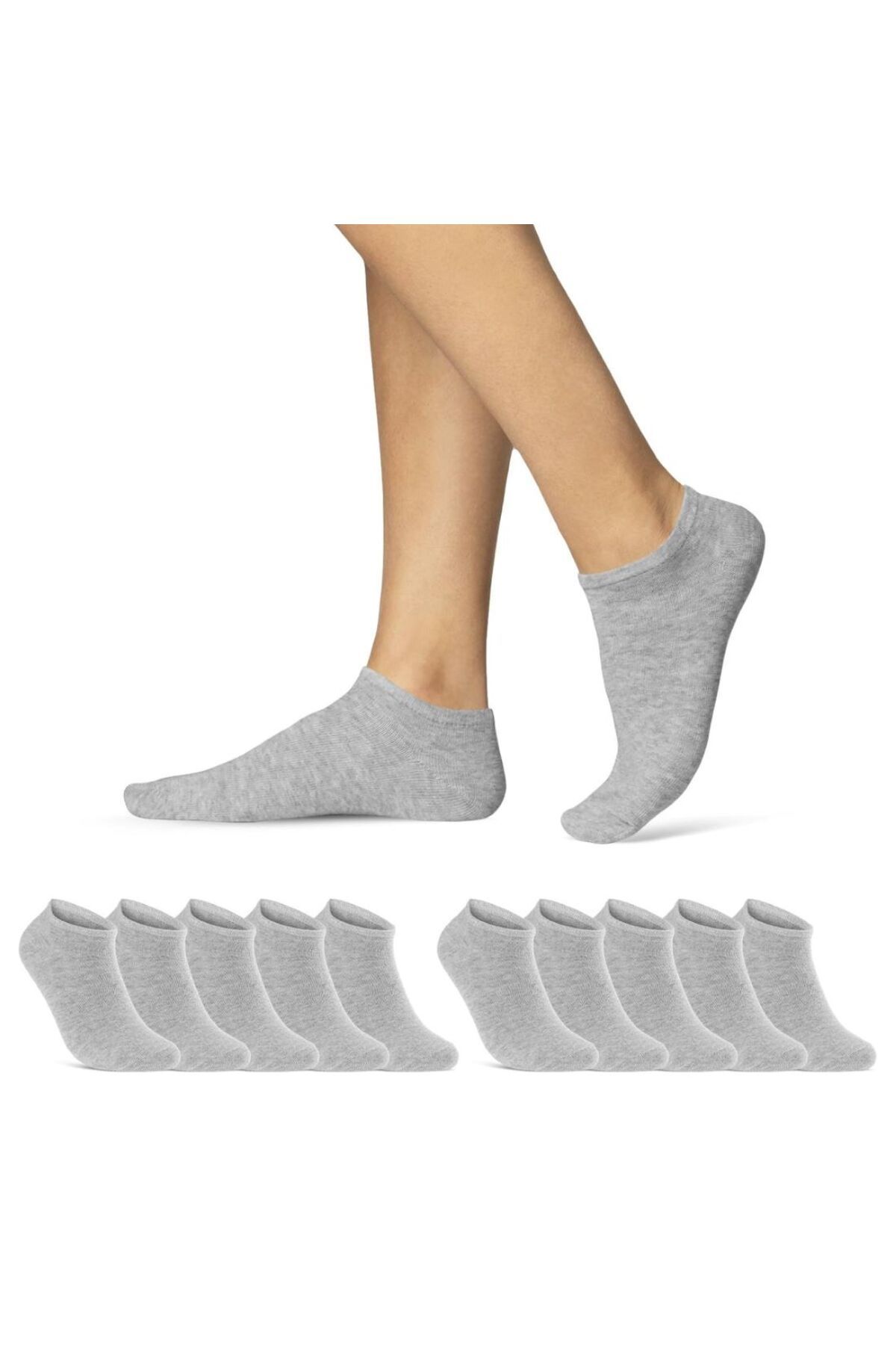 peru moda Unisex 10'lu Beyaz Patik Çorap Spor Çorabı Ekonomik