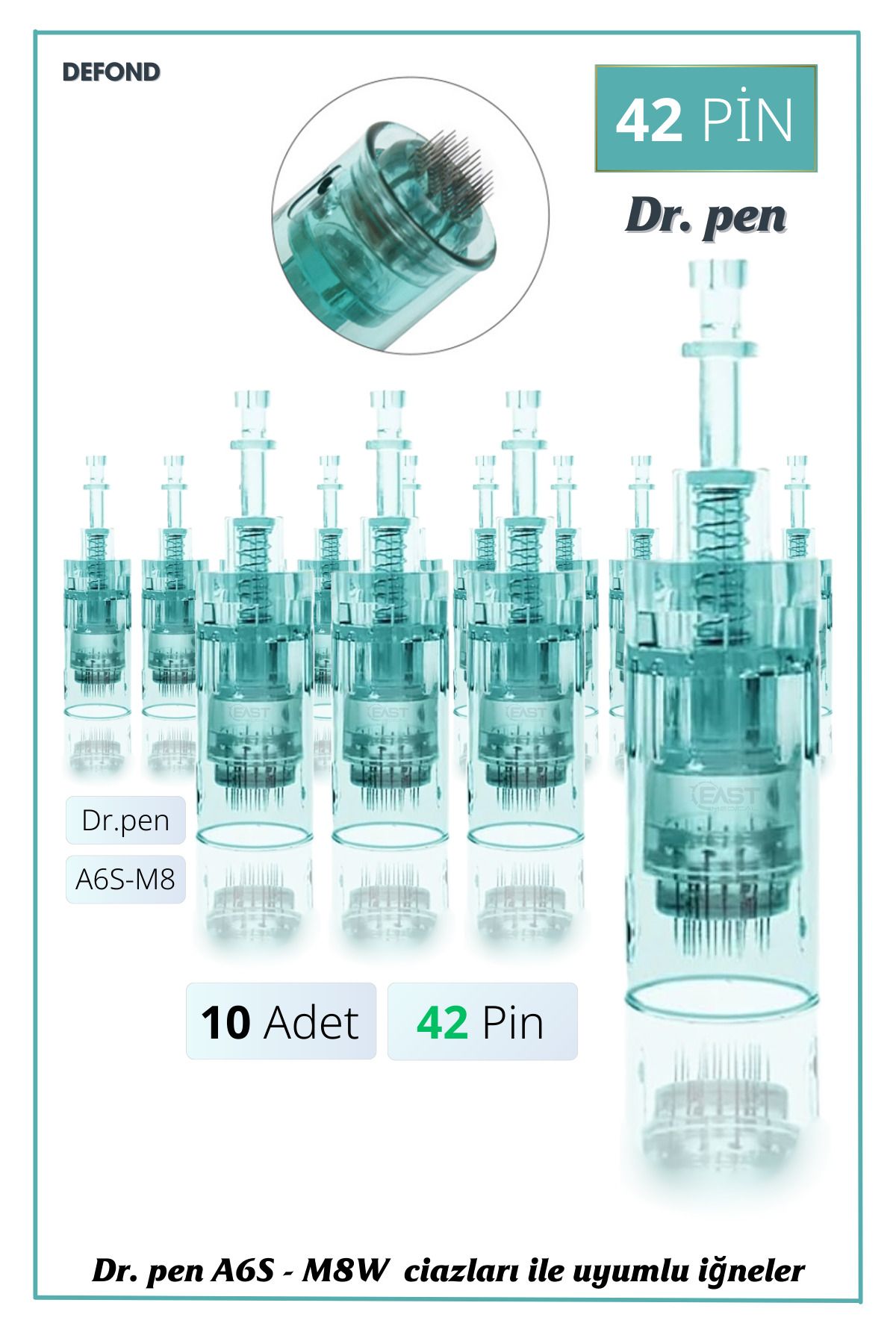 DEFOND Dr pen A6S - M8W uyumlu iğneleri 10 Adet