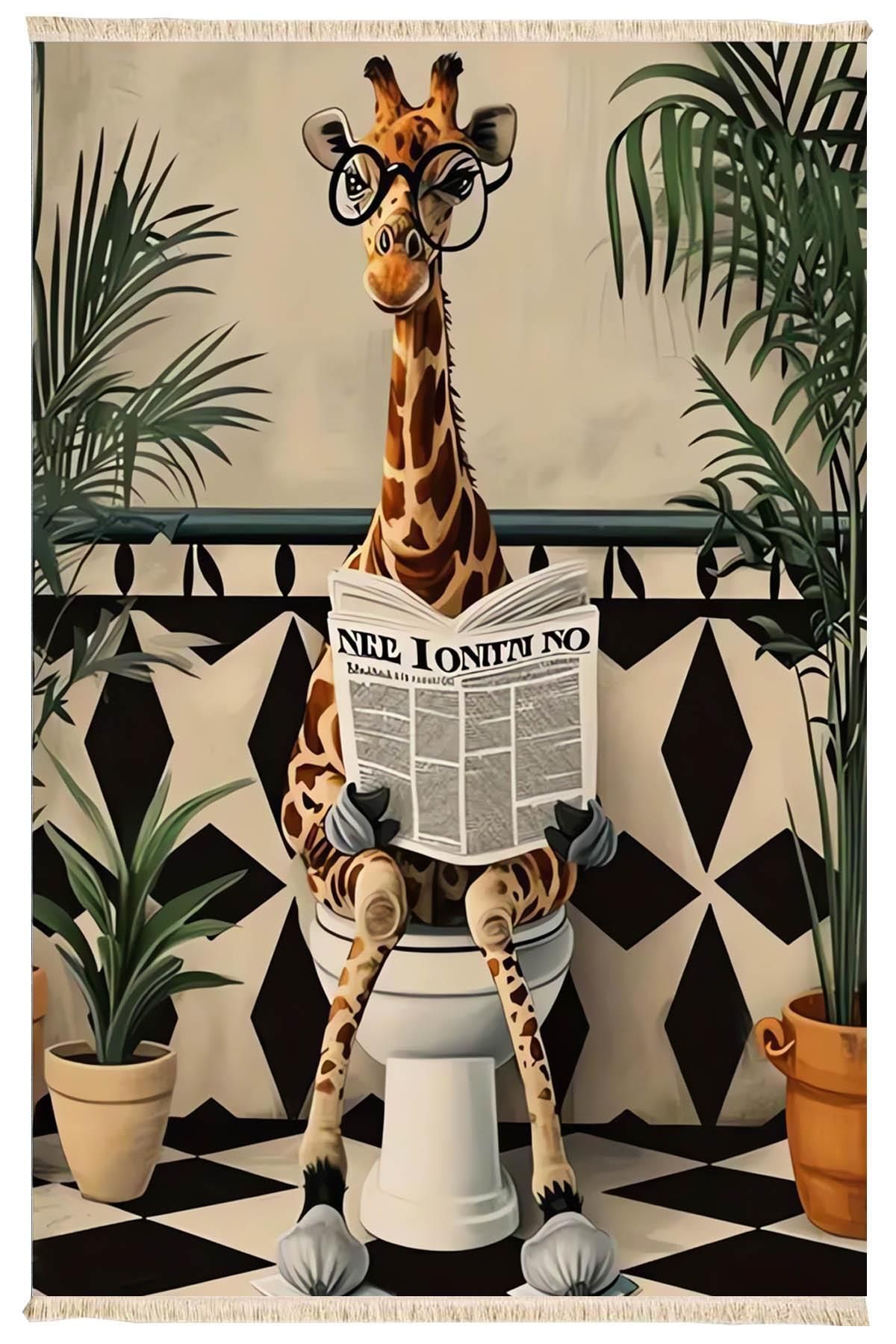 Markaev Giraffe Baskılı Dokuma Taban Halı 188 YNG