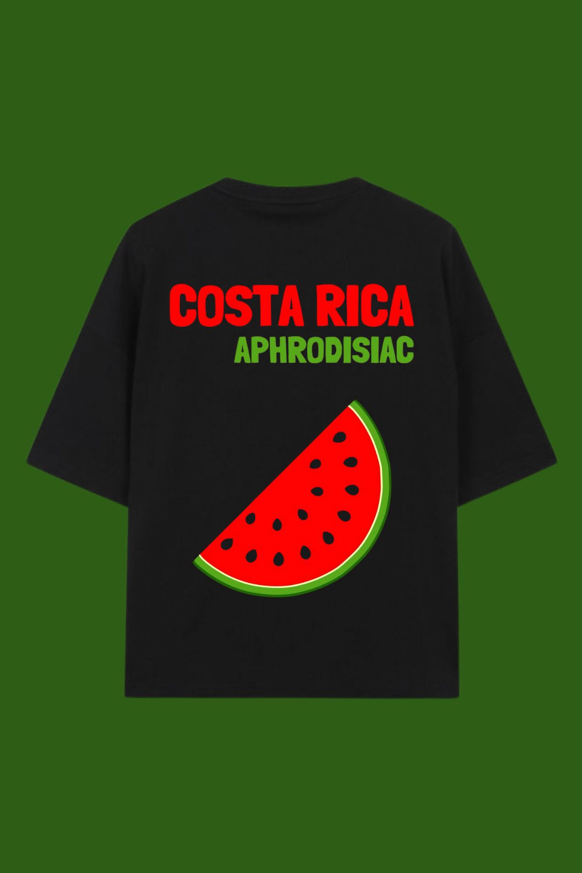 Dupe Design Costa Rica Baskılı Oversize Siyah T-shirt