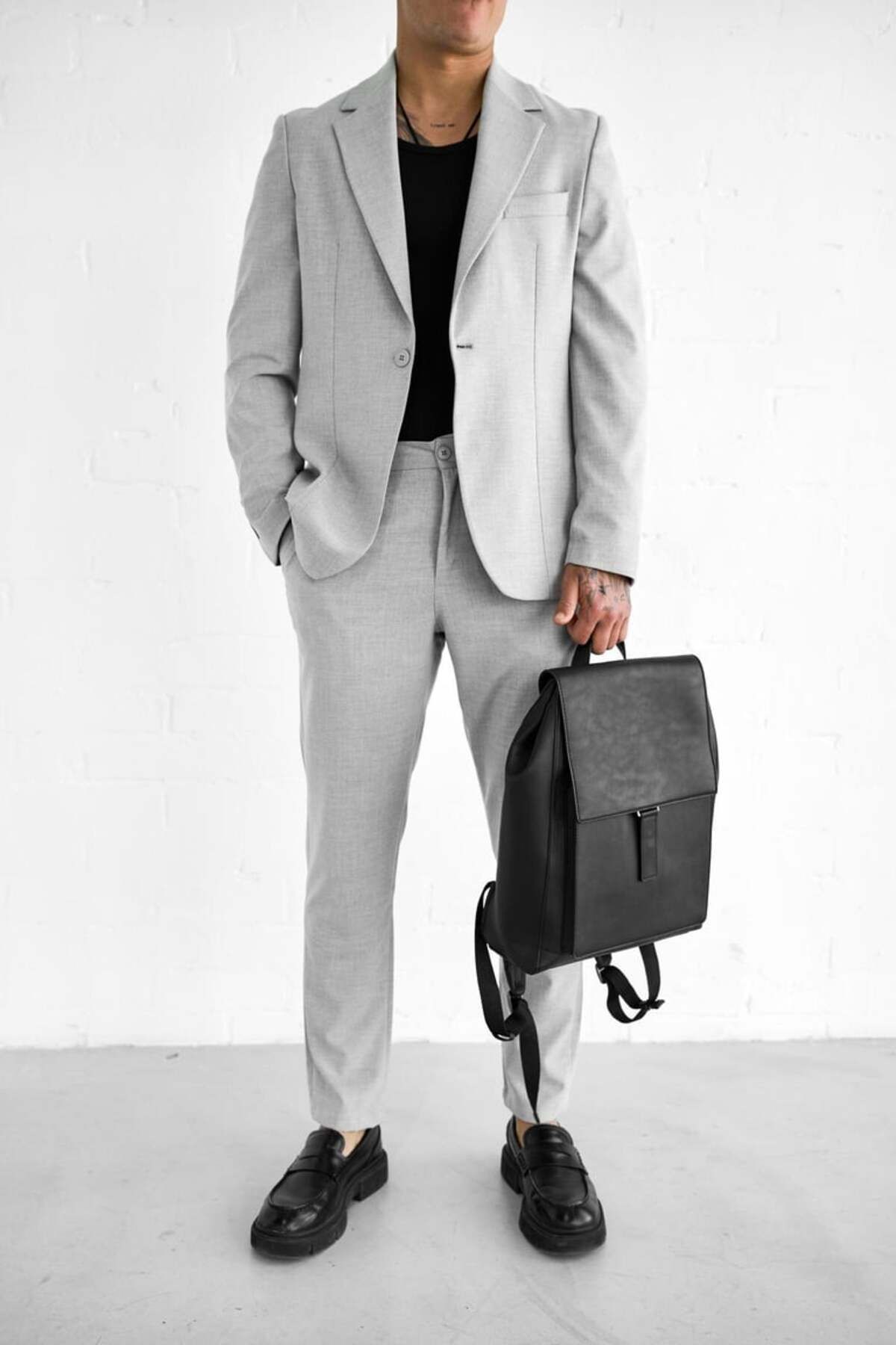 ablukaonline Erkek Slim Fit Takım Elbise Gri