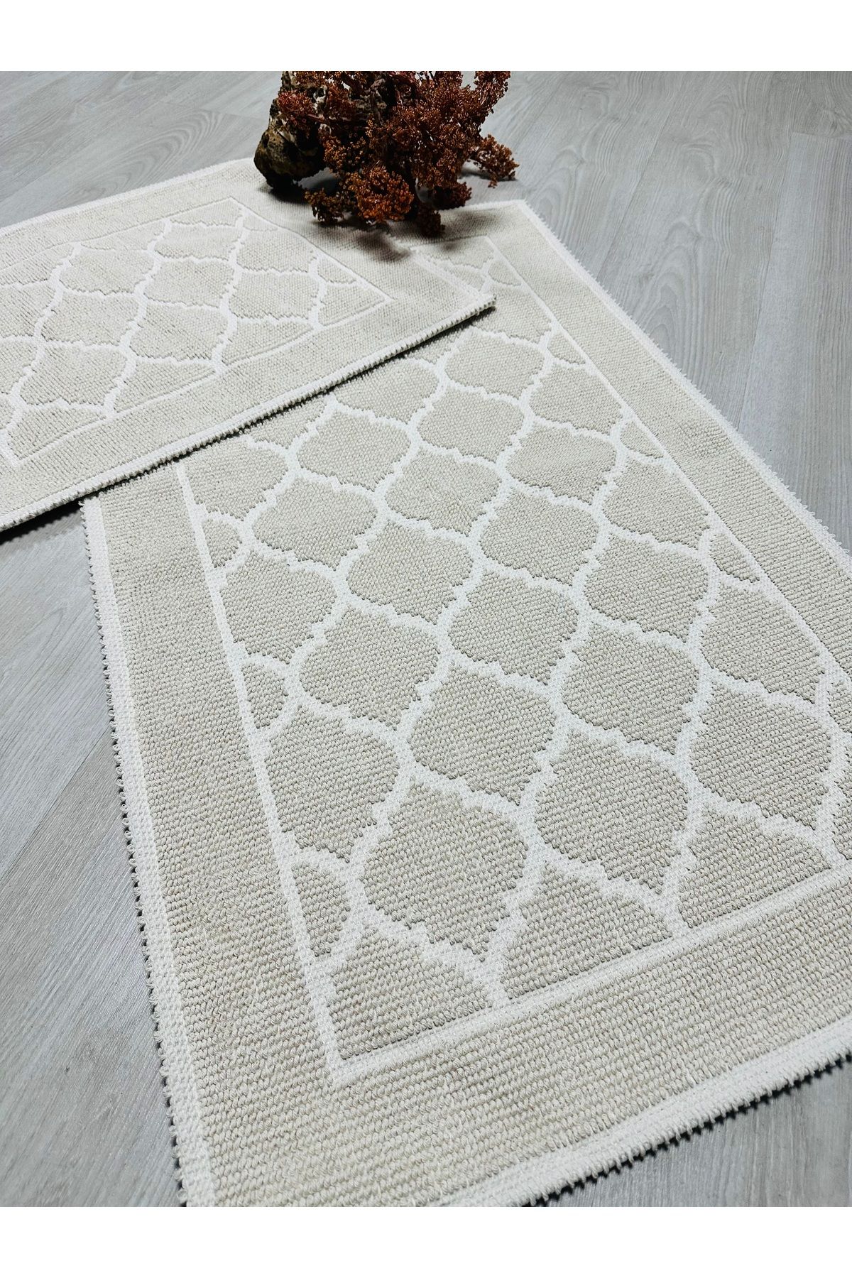 Çelsa Home Bukle 2'li Banyo Paspas Takımı Maça Krem