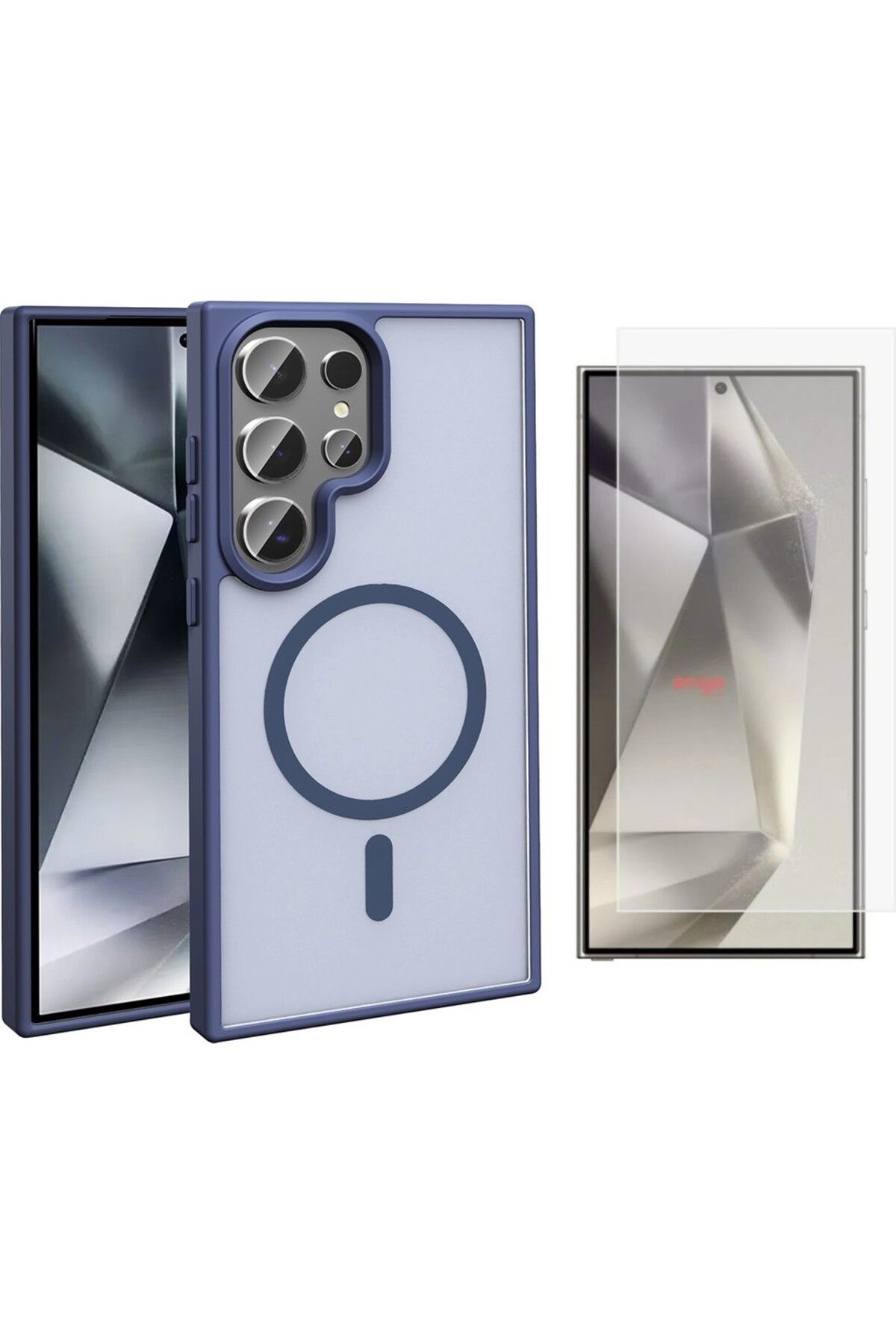 Vendas Samsung Galaxy S24 Ultra Kılıf M-safe Şarj Özellikli Mat Yüzey Zore Sio Kapak + Nano Ekran Koruyucu