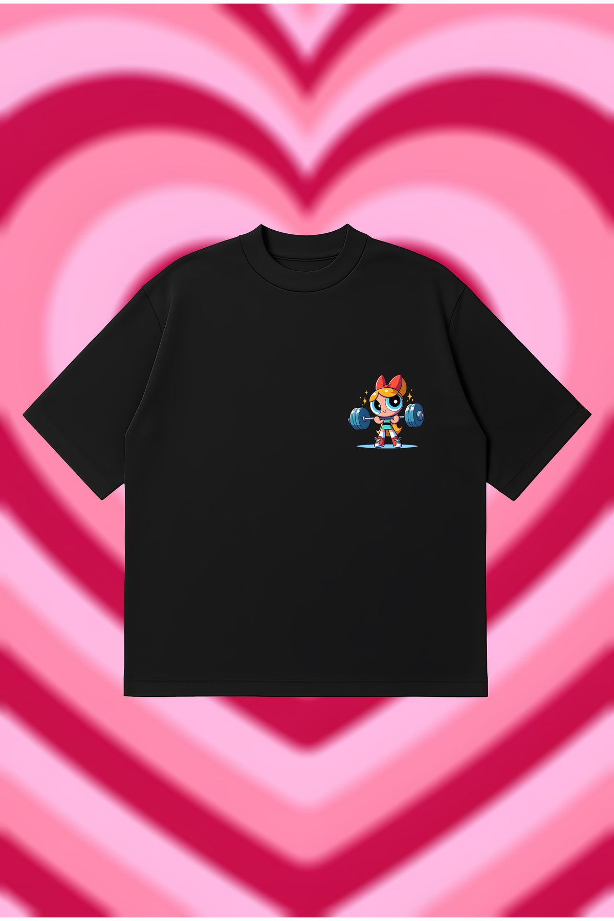 PURE POWER Powerpuff Girls Bubbles Spor Boxy Fit Oversize Unisex Tshirt – Baskılı Tişört | Streetwear