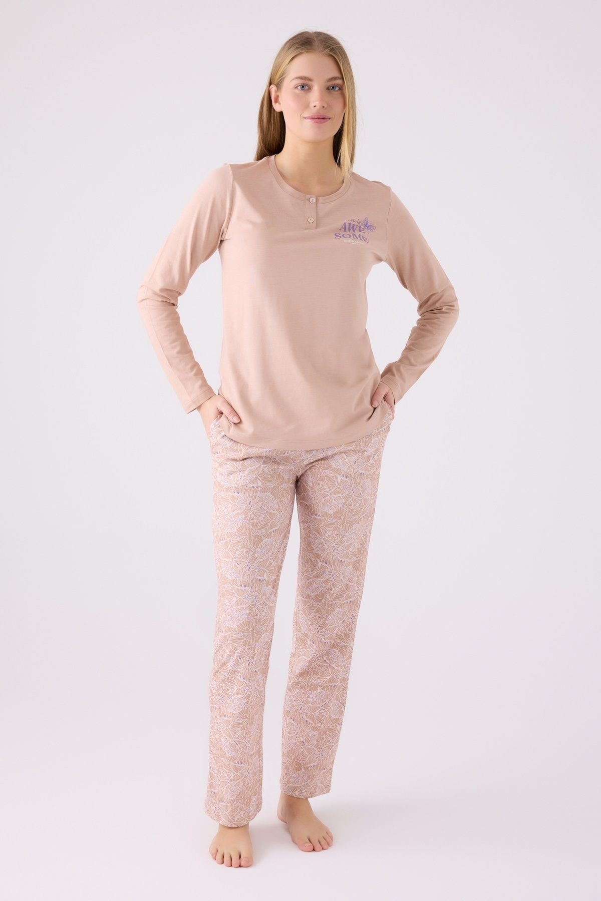 Pierre Cardin İkili Pijama Takım Vizon - Süprem - 2Li Takım
