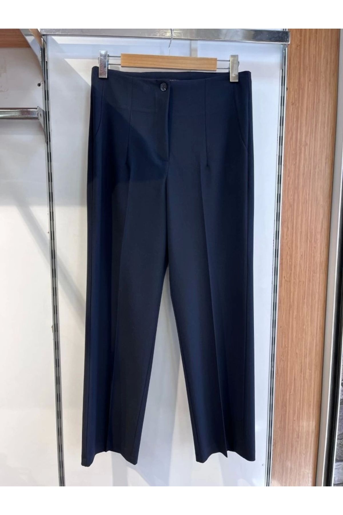 MODA Poly Viscose Yüksek Bel Pervazli Pantolon