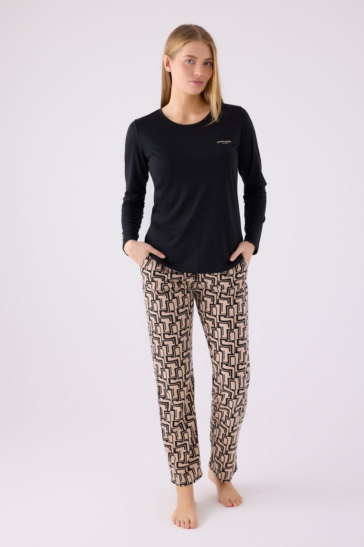 Pierre Cardin İkili Pijama Takım Siyah - Süprem