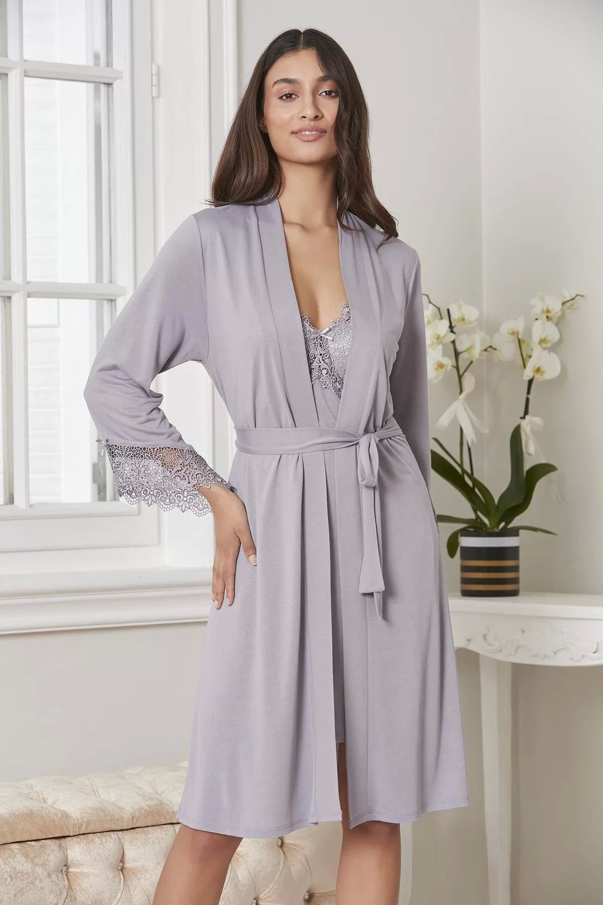 Moda Şahsenem Pierre Cardin P5040 Penye Gecelik Sabahlık