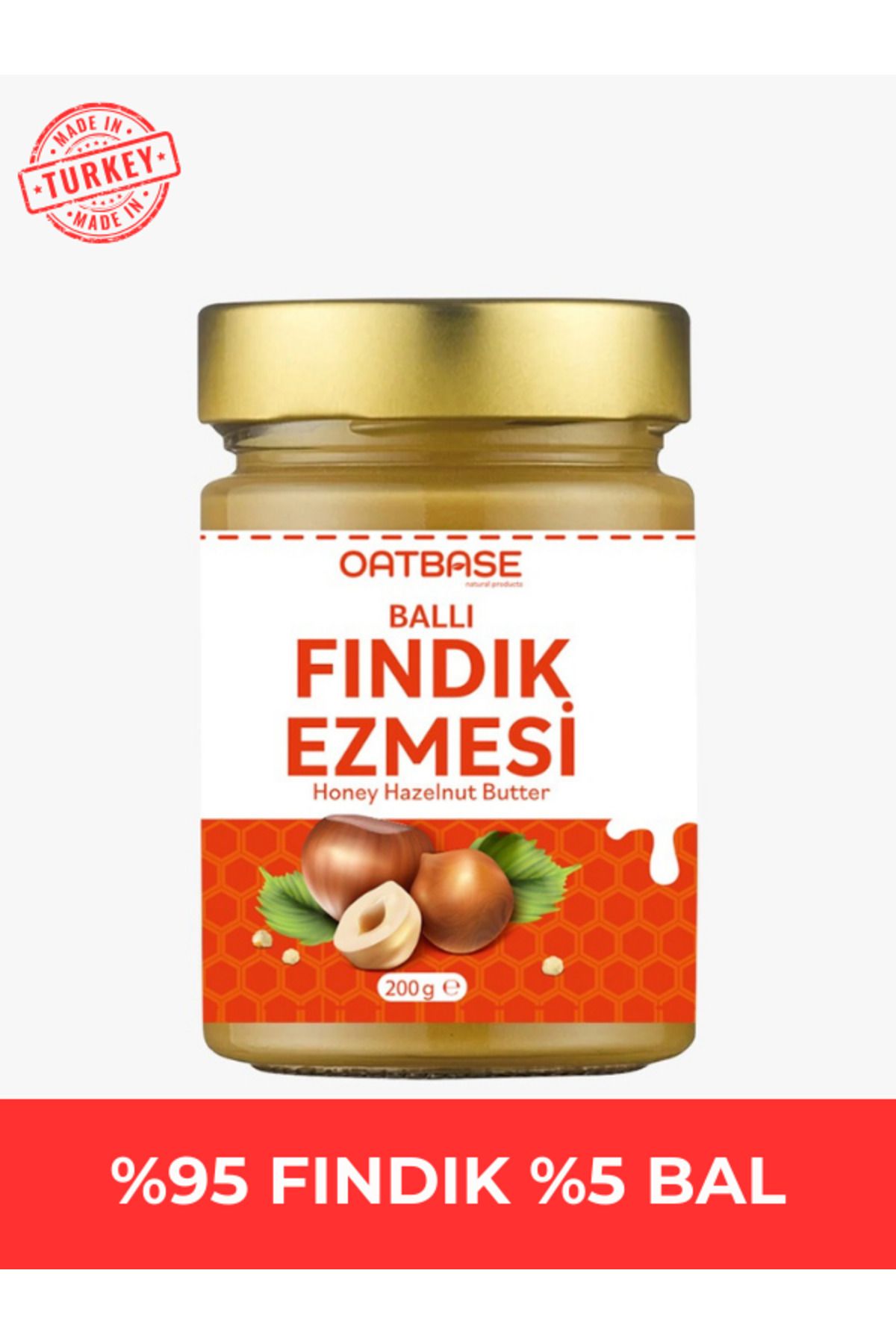 Oatbase Natural Ballı Fındık Ezmesi 200G