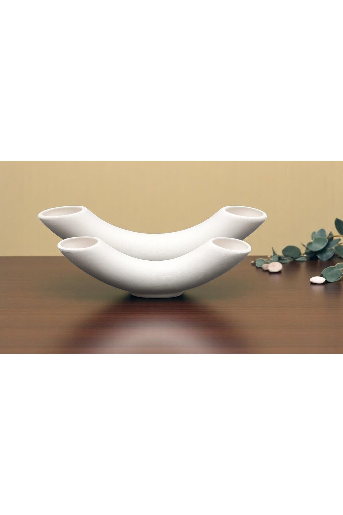 TTSERAMİK Viking Vazo – Çini Bisküvi | 26 cm & 34 cm Tekli ve İkili Set Seçenekleri